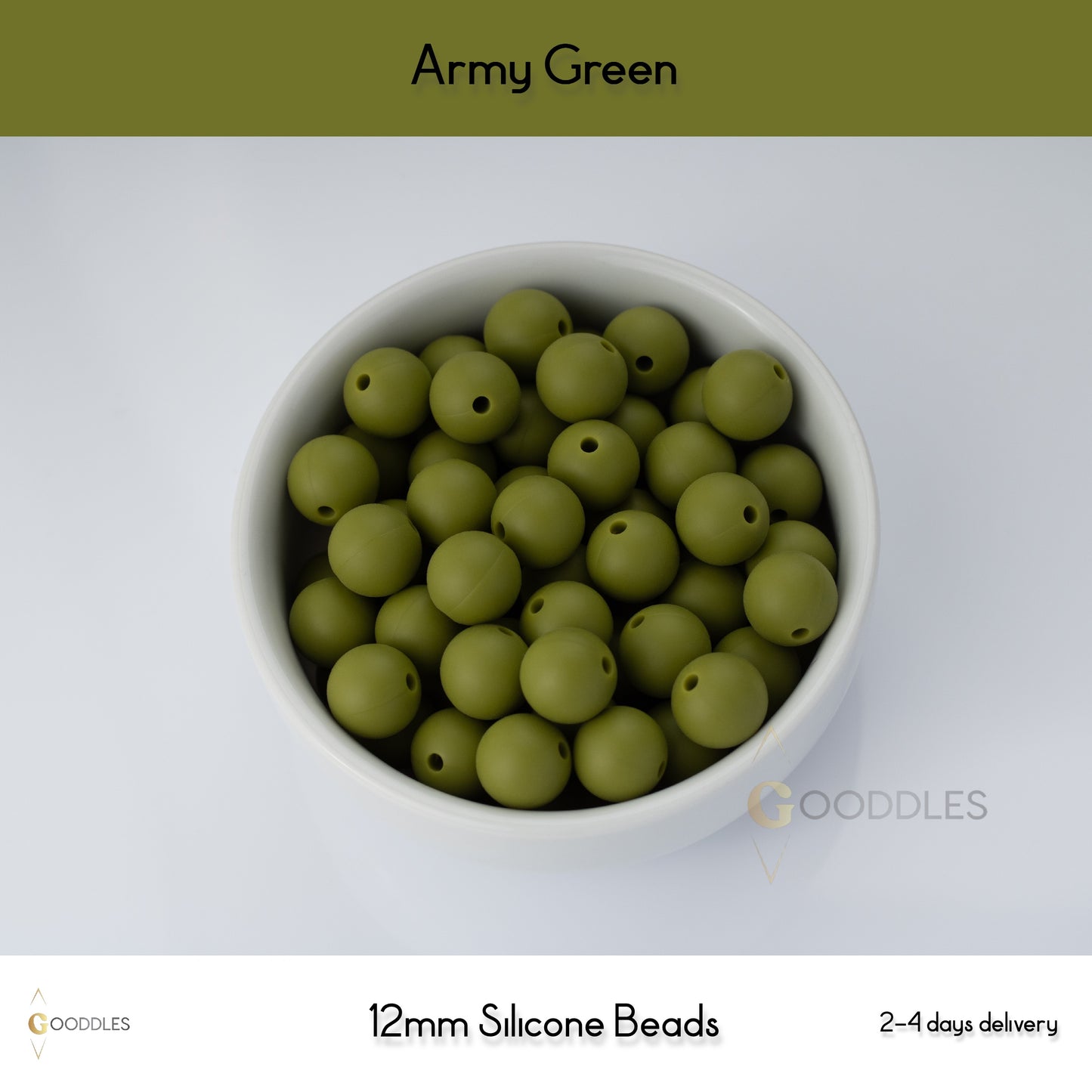 Army Green Silicone Beads Round Silicone Beads