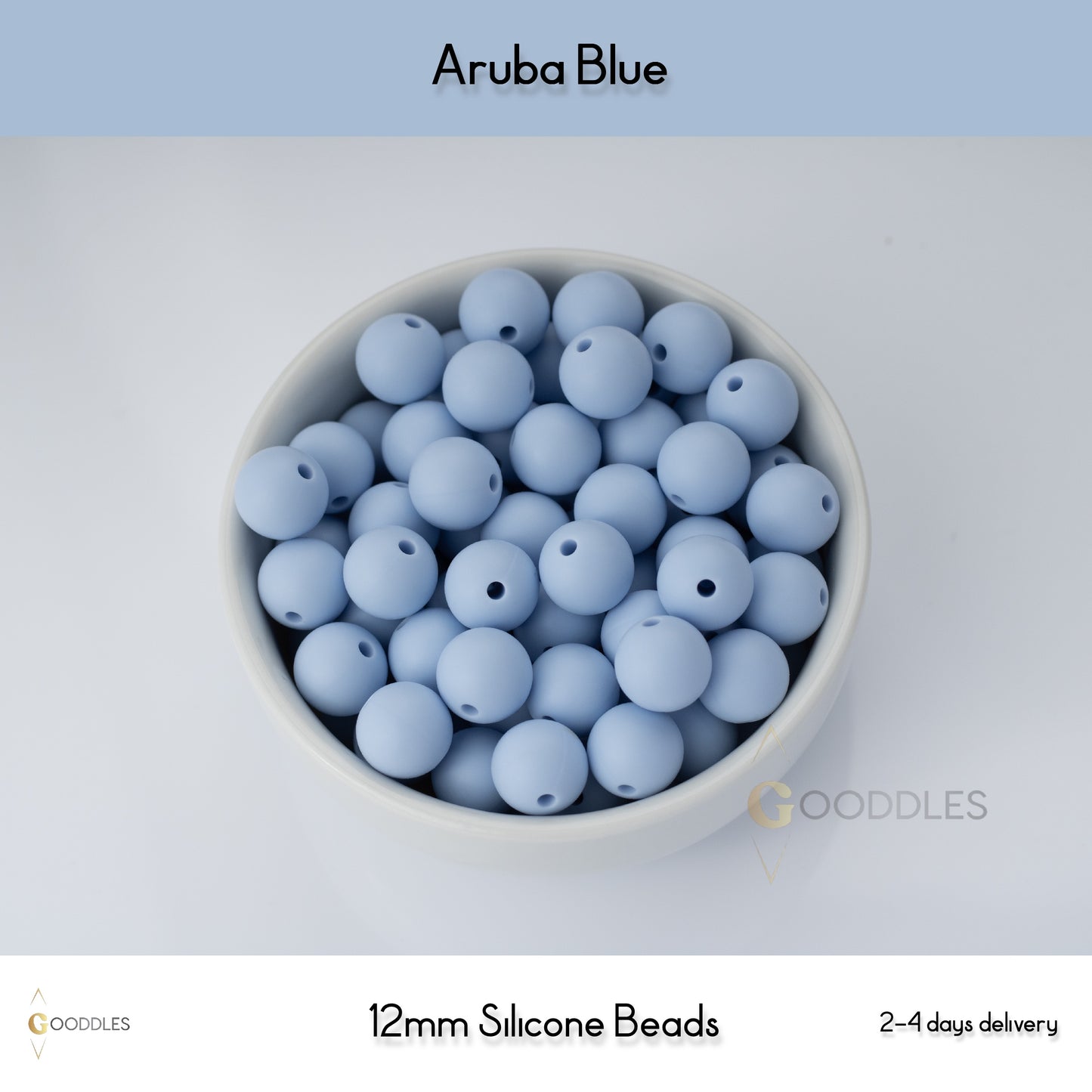 Aruba Blue Silicone Beads Round Silicone Beads