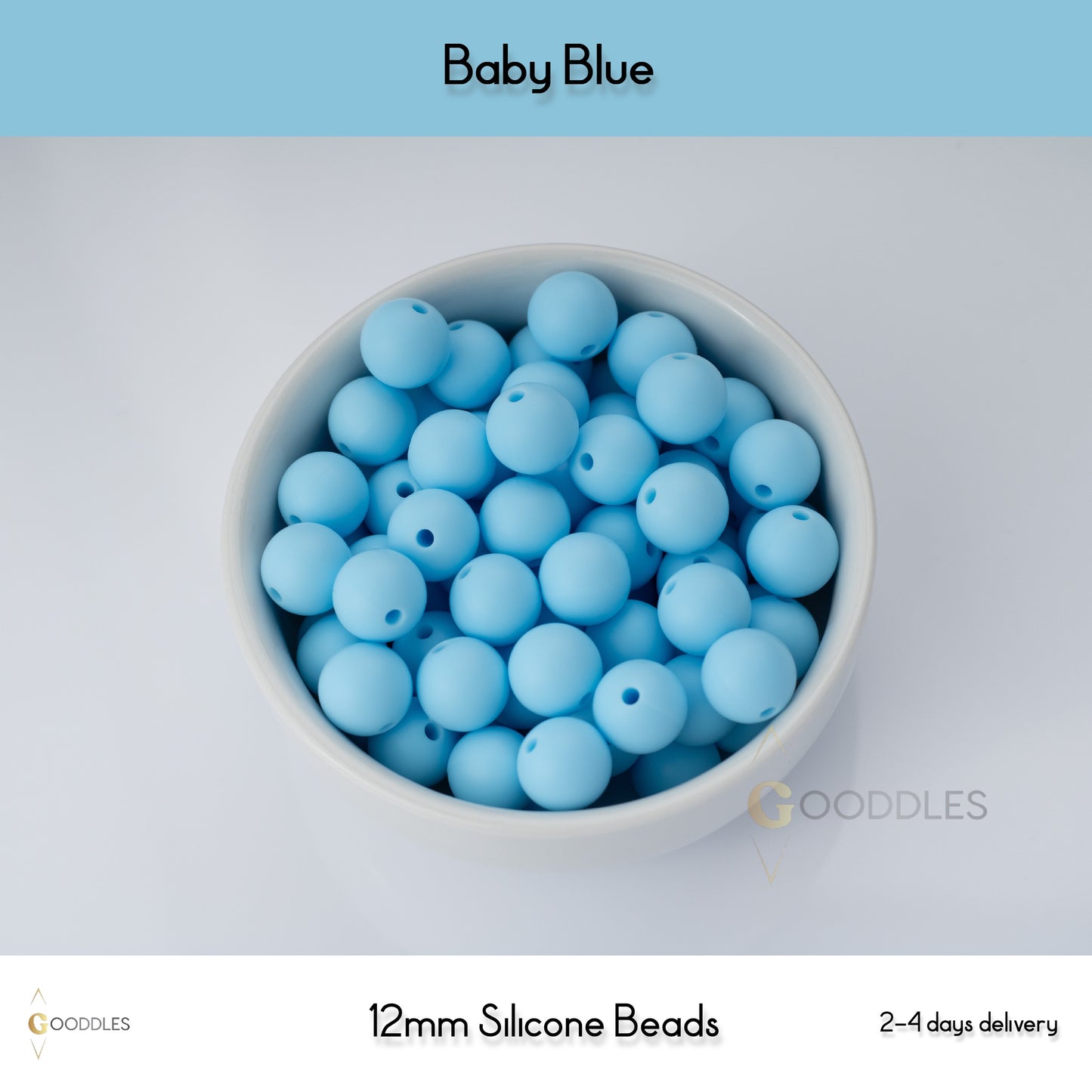 Baby Blue Silicone Beads Round Silicone Beads
