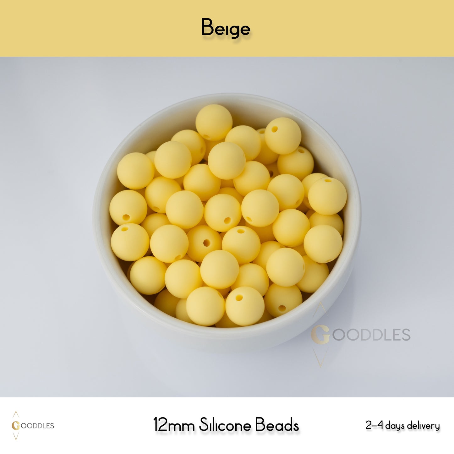 Beige Silicone Beads Round Silicone Beads