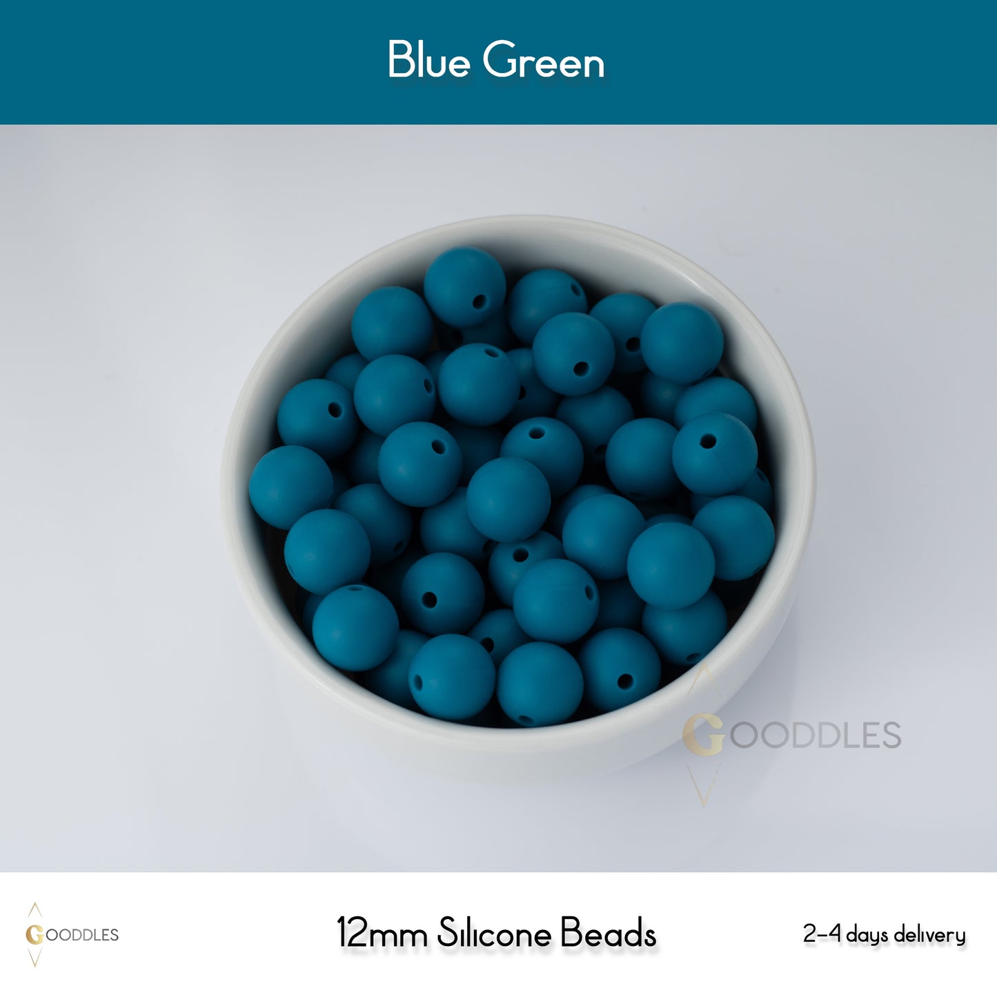 Blue Green Silicone Beads Round Silicone Beads