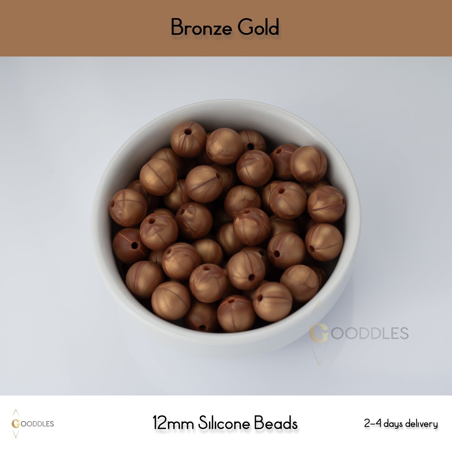 Bronze Gold Silicone Beads Round Silicone Beads