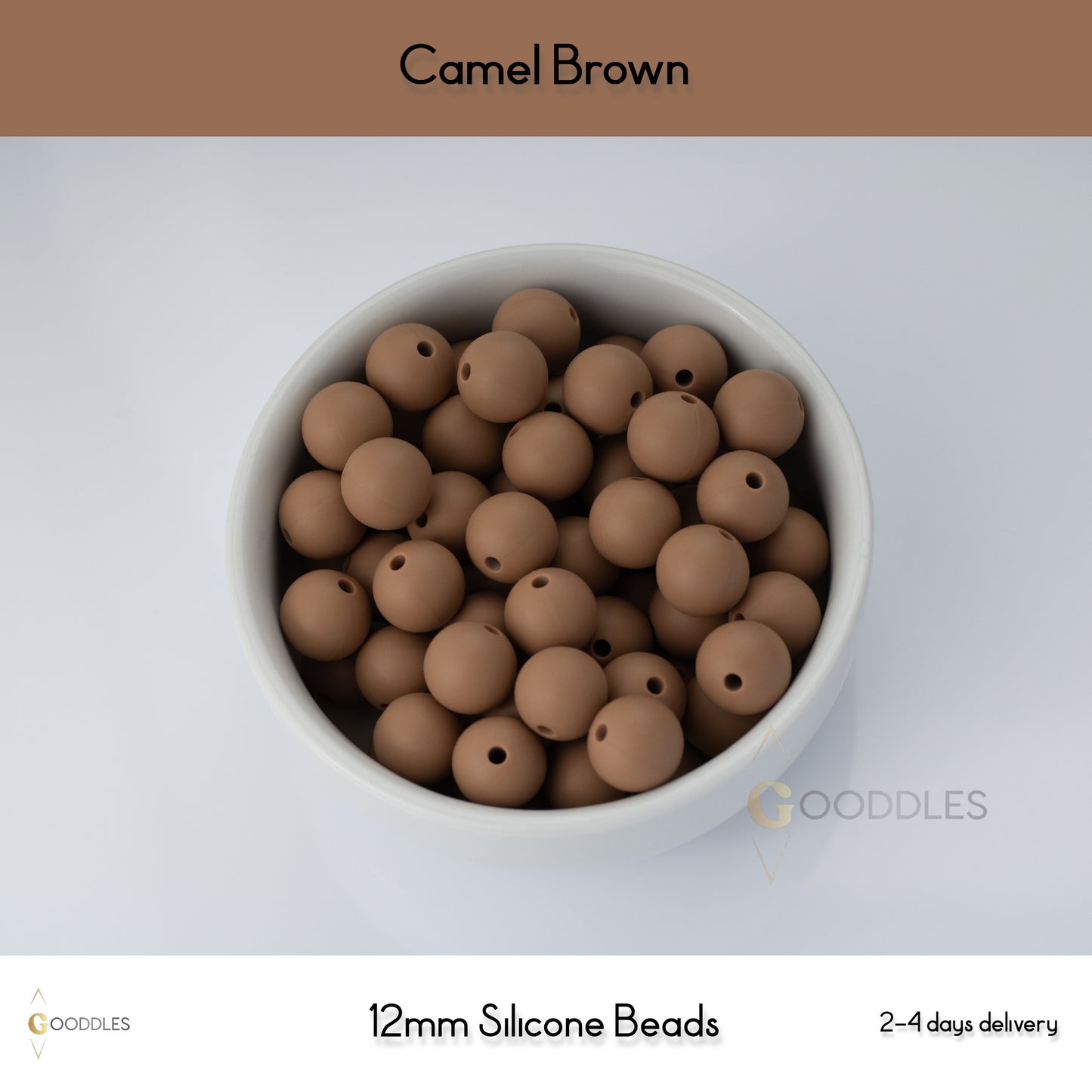 Camel Brown Silicone Beads Round Silicone Beads