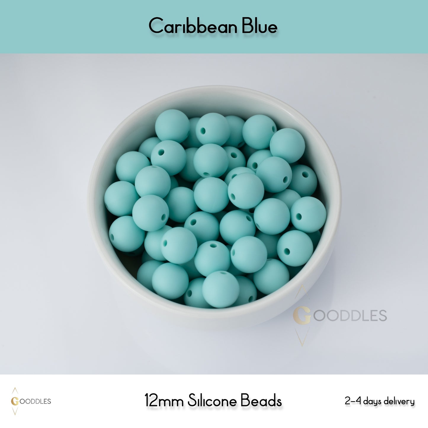 Caribbean Blue Silicone Beads Round Silicone Beads