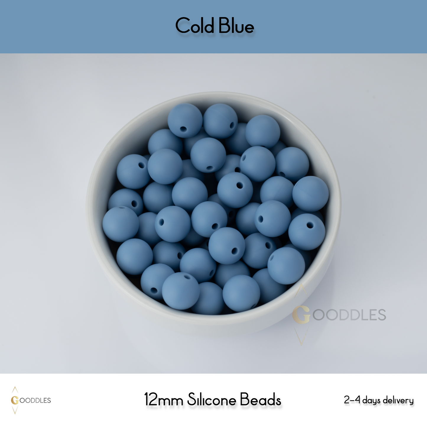 Cold Blue Silicone Beads Round Silicone Beads