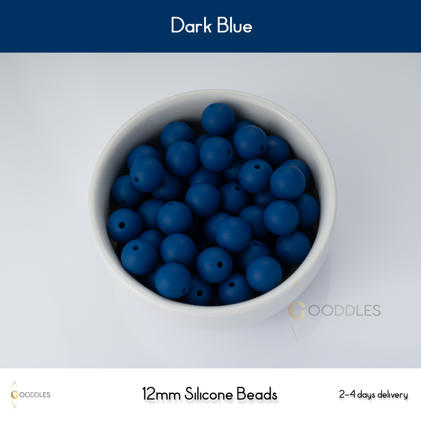Dark Blue Silicone Beads Round Silicone Beads