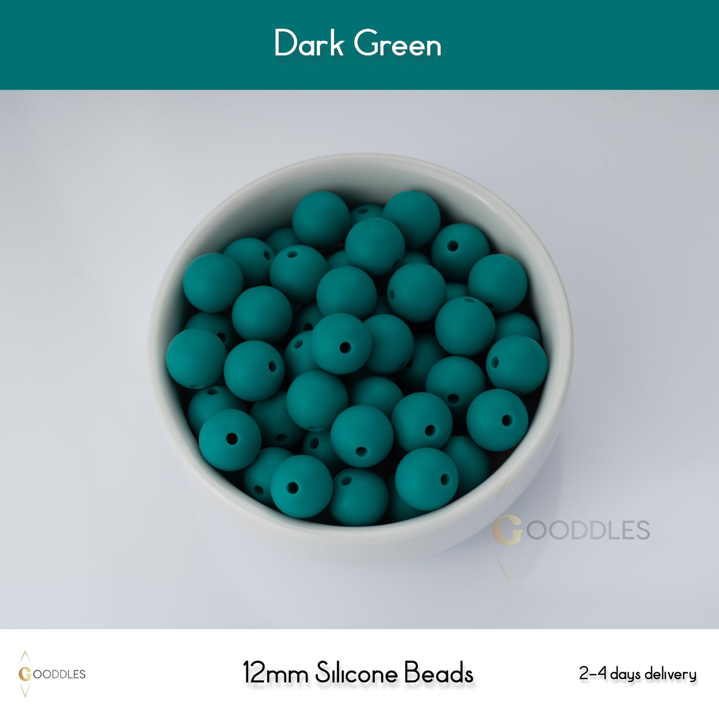 Dark Green Silicone Beads Round Silicone Beads