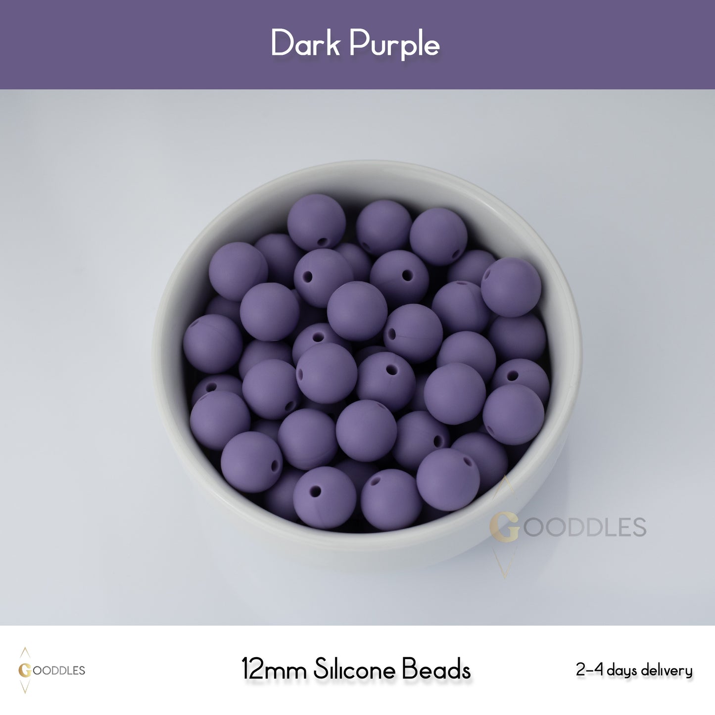 Dark Purple Silicone Beads Round Silicone Beads