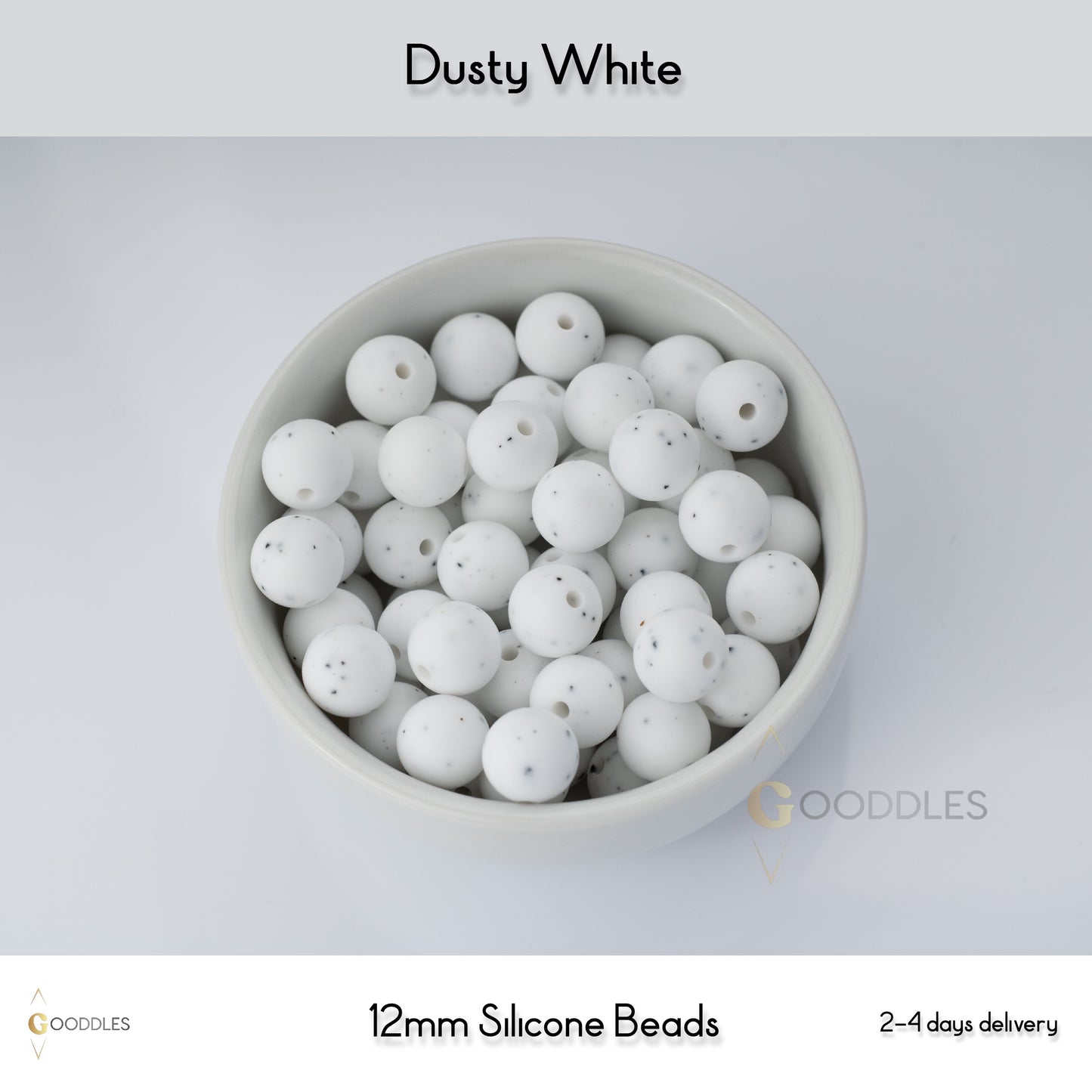 Dusty White Silicone Beads Round Silicone Beads