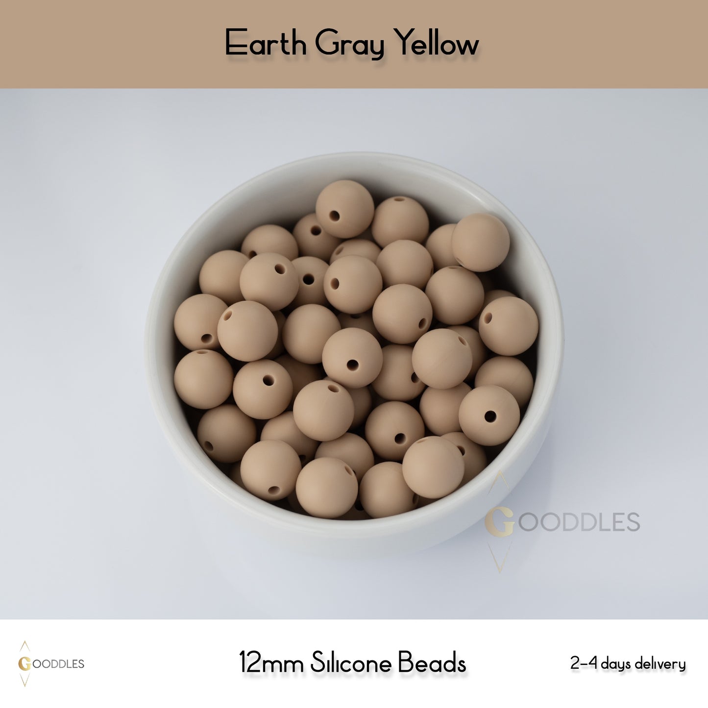 Earth Gray Yellow Silicone Beads Round Silicone Beads