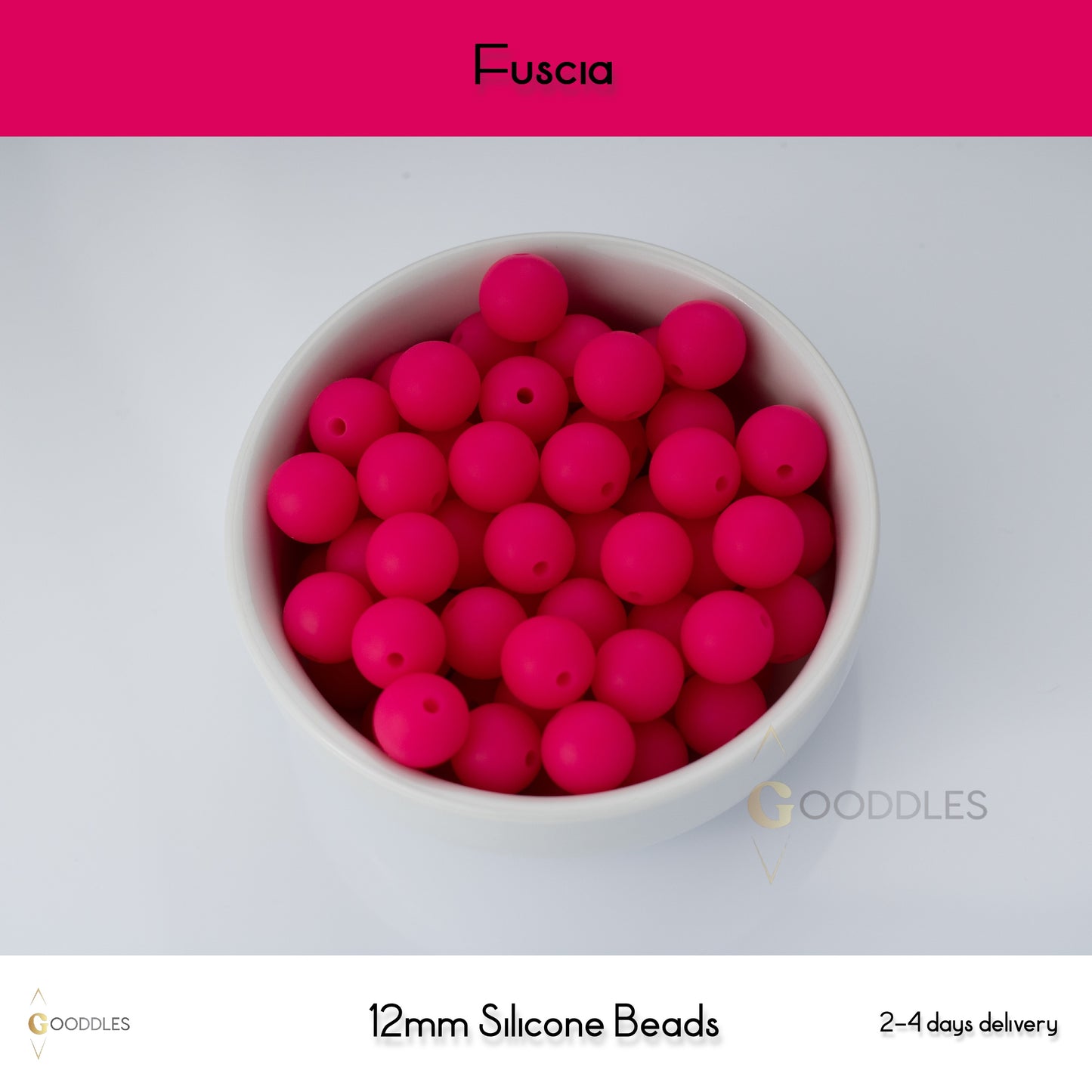 Fuscia Silicone Beads Round Silicone Beads