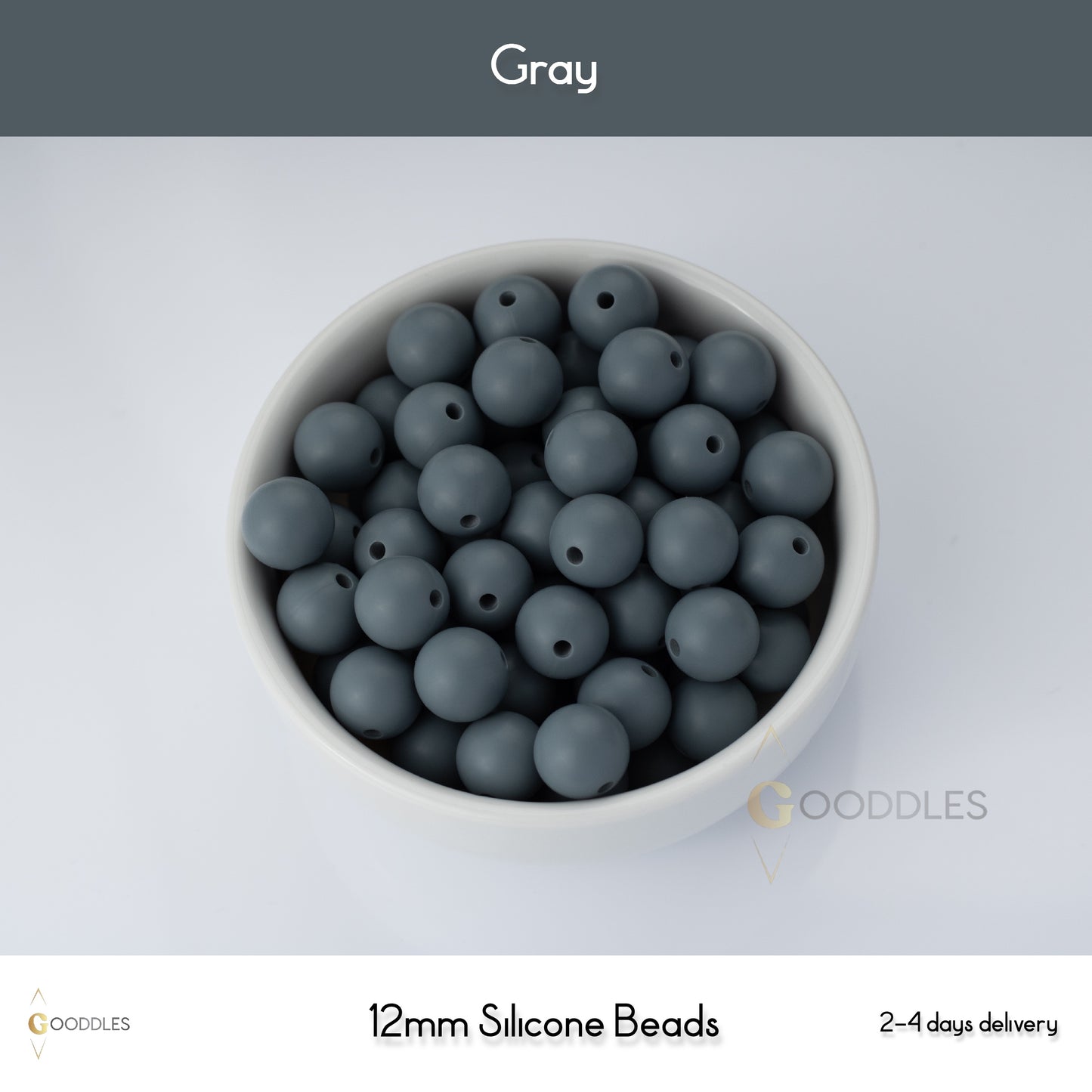 Gray Silicone Beads Round Silicone Beads