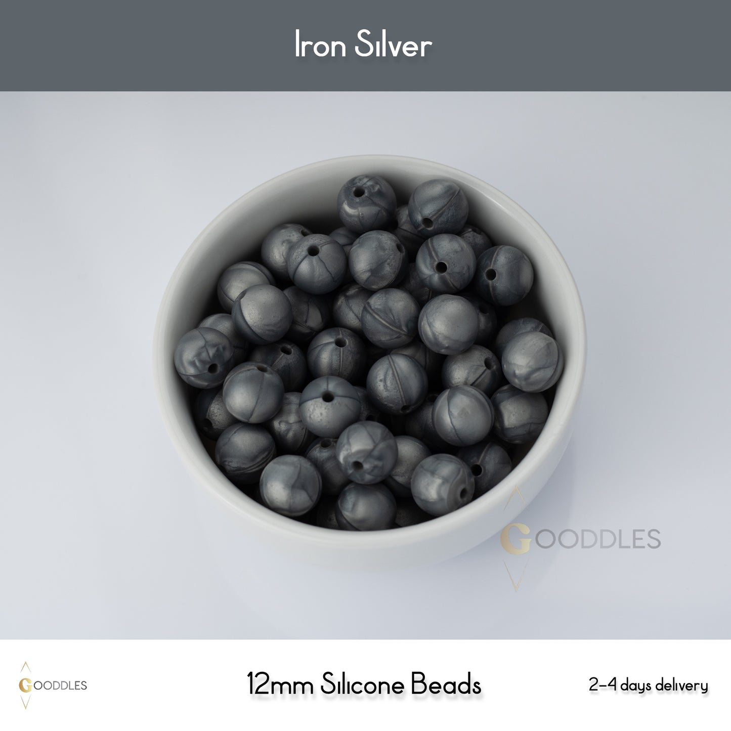 Iron Silver Silicone Beads Round Silicone Beads