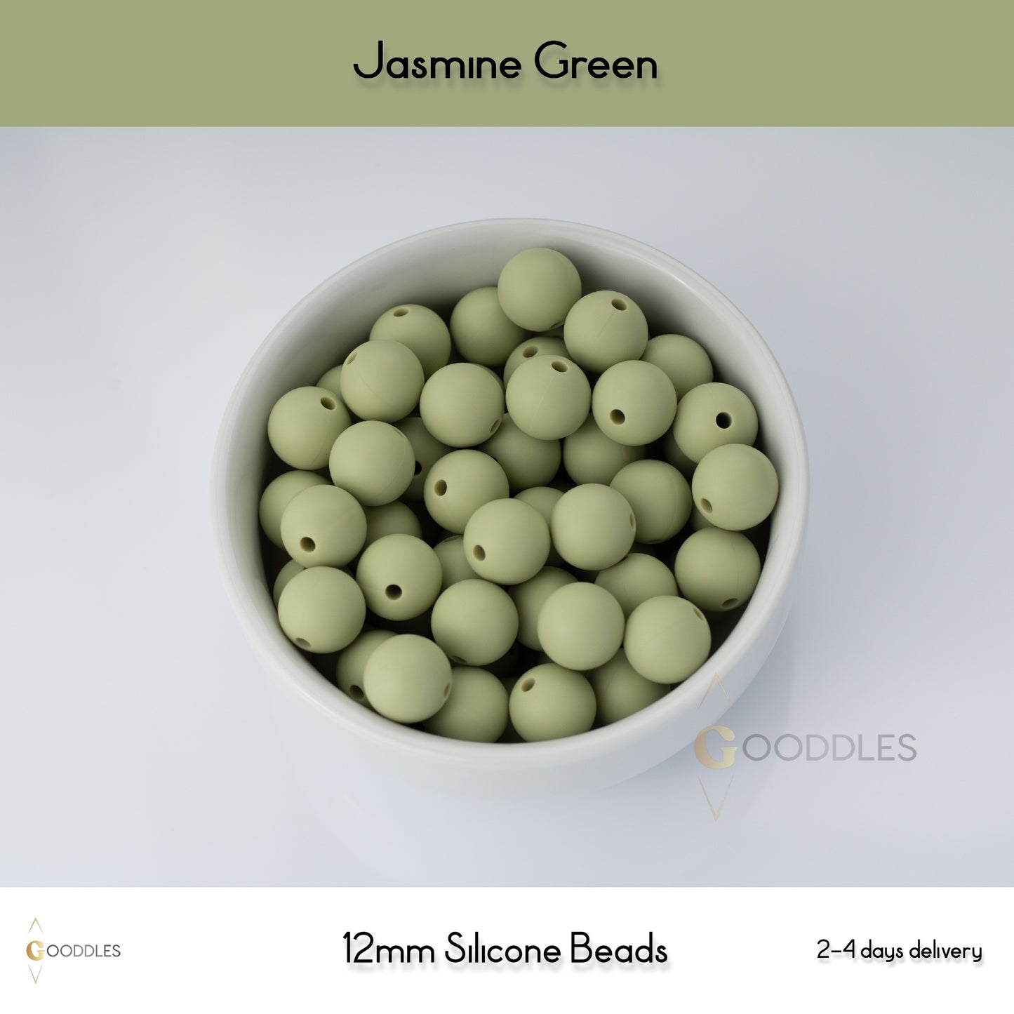 Jasmine Green Silicone Beads Round Silicone Beads