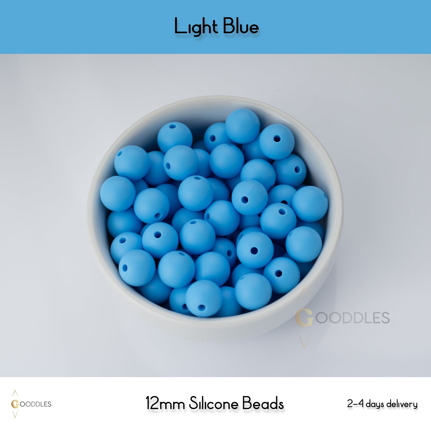 Light Blue Silicone Beads Round Silicone Beads