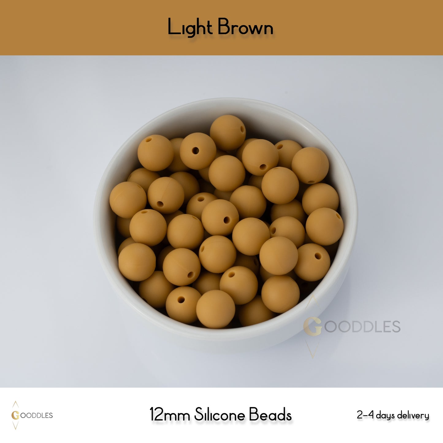 Light Brown Silicone Beads Round Silicone Beads