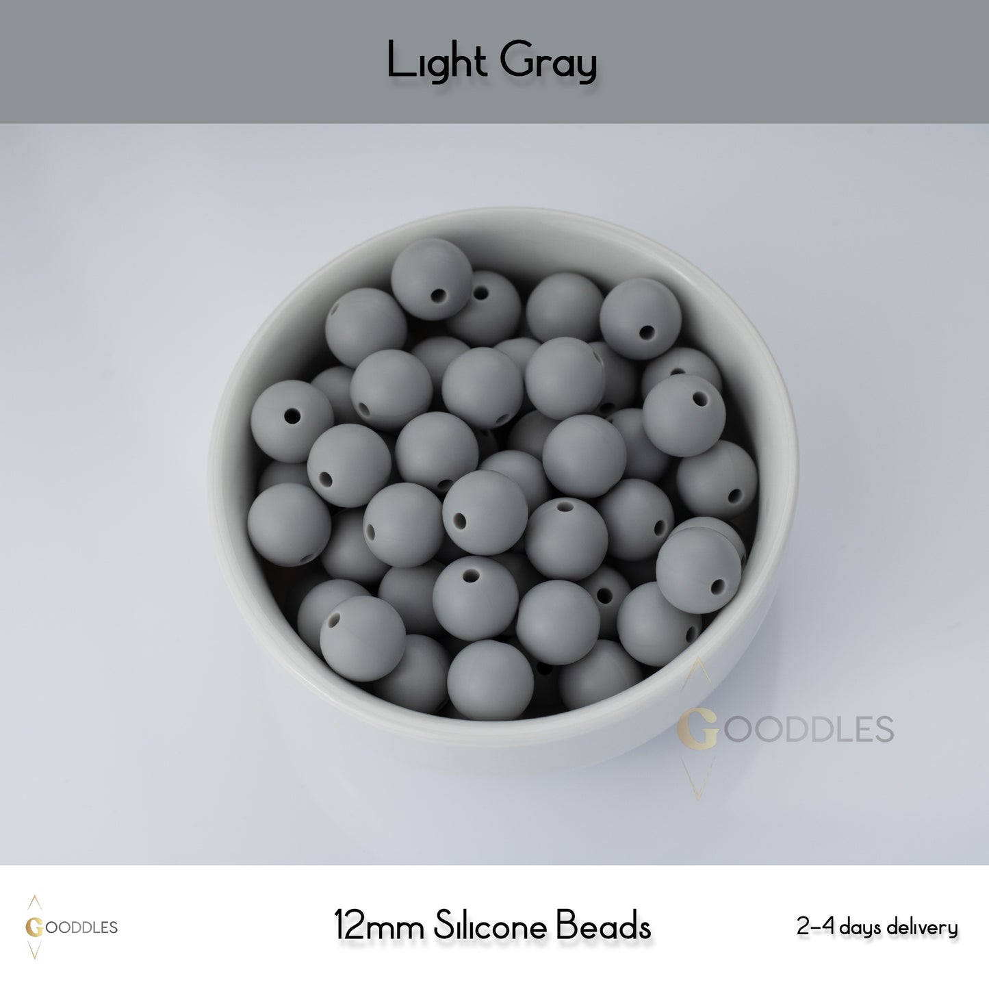 Light Gray Silicone Beads Round Silicone Beads