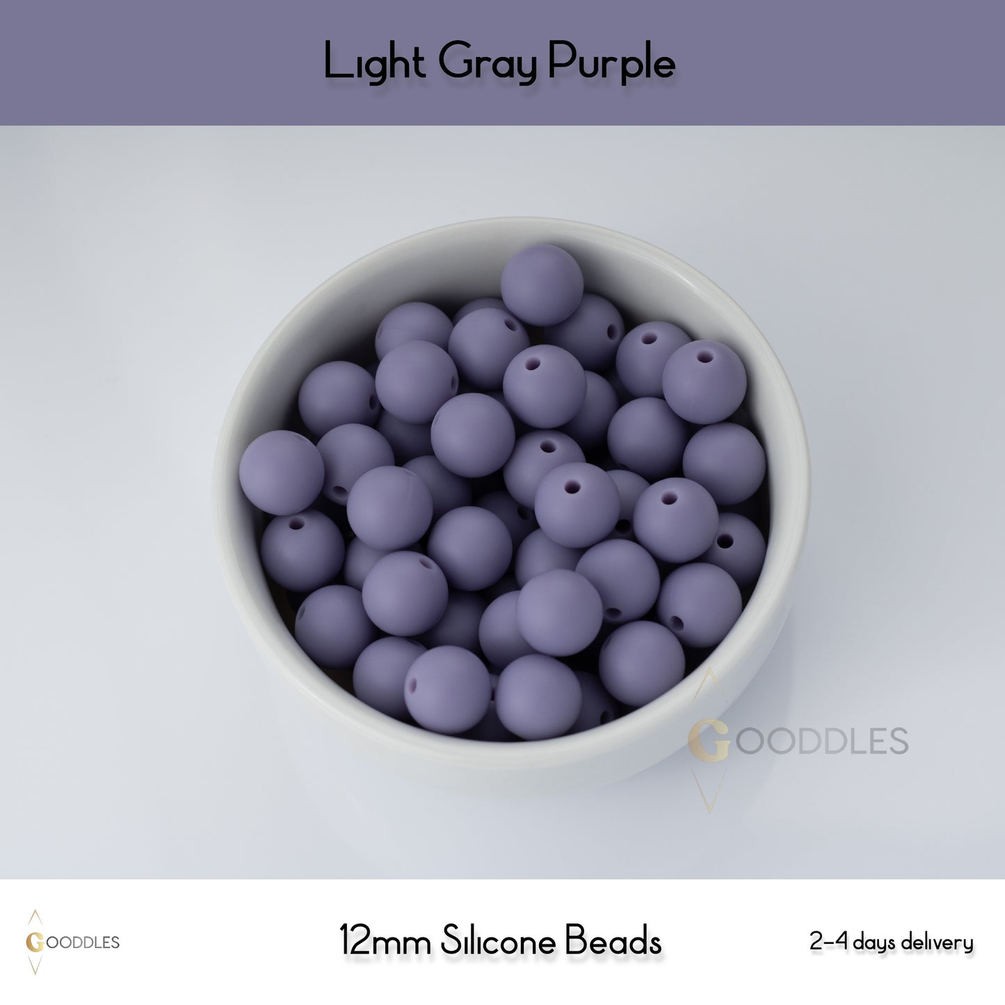 Light Gray Purple Silicone Beads Round Silicone Beads