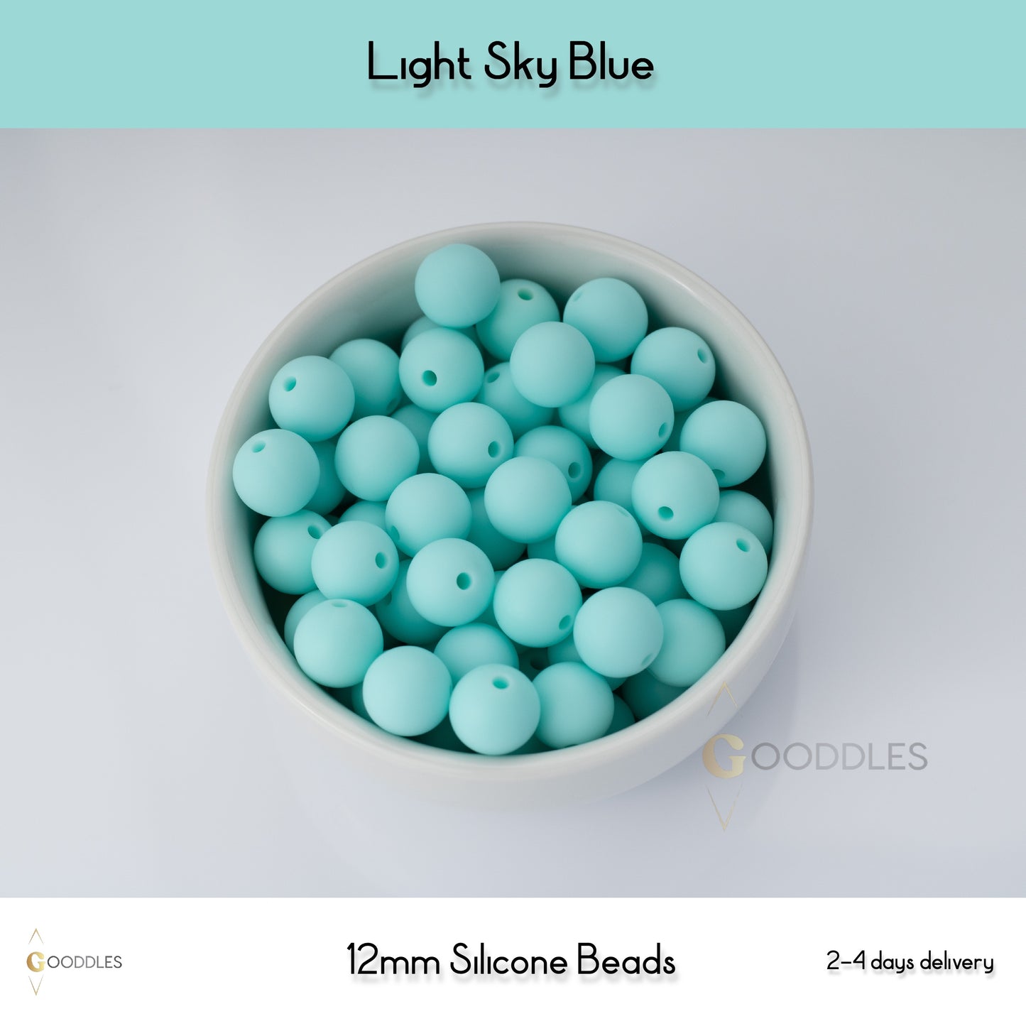 Light Sky Blue Silicone Beads Round Silicone Beads