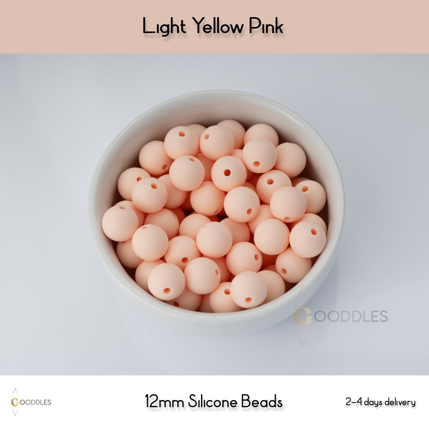 Light Yellow Pink Silicone Beads Round Silicone Beads