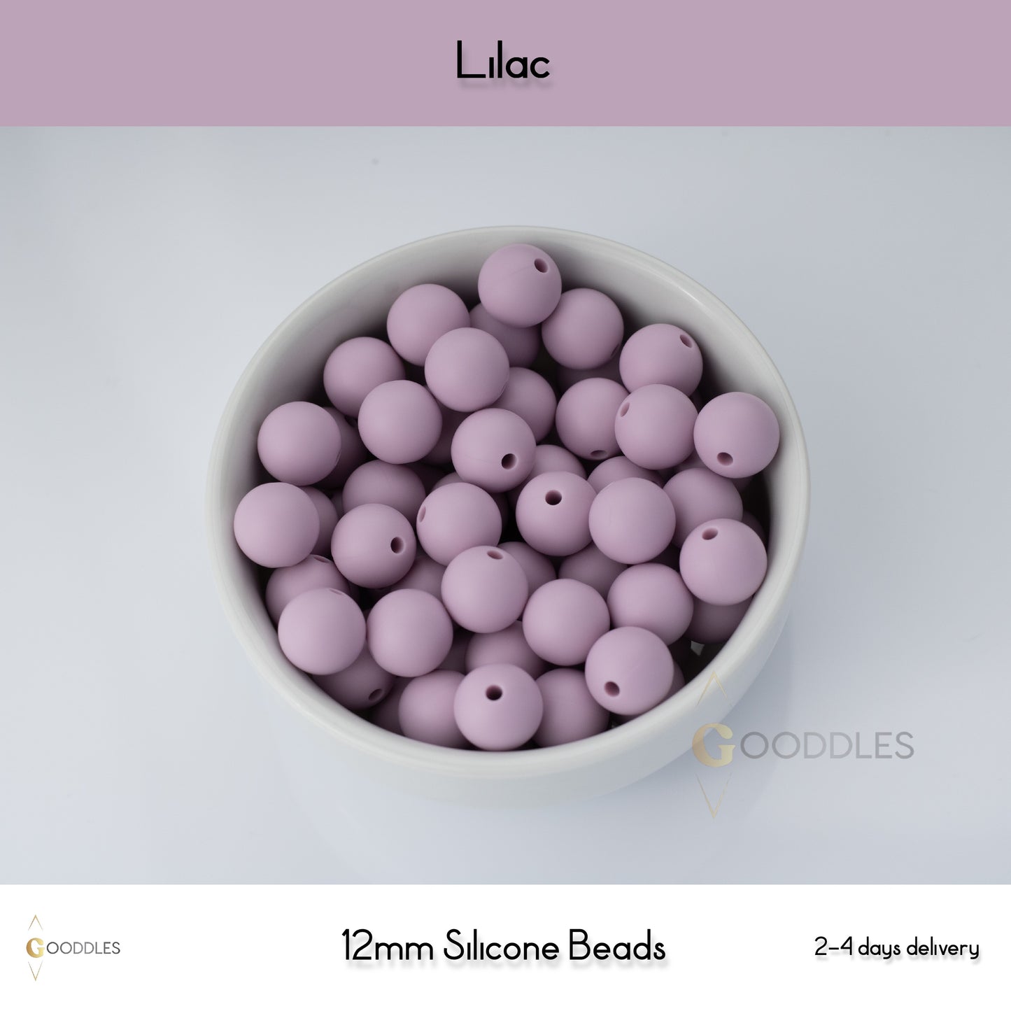 Lilac Silicone Beads Round Silicone Beads