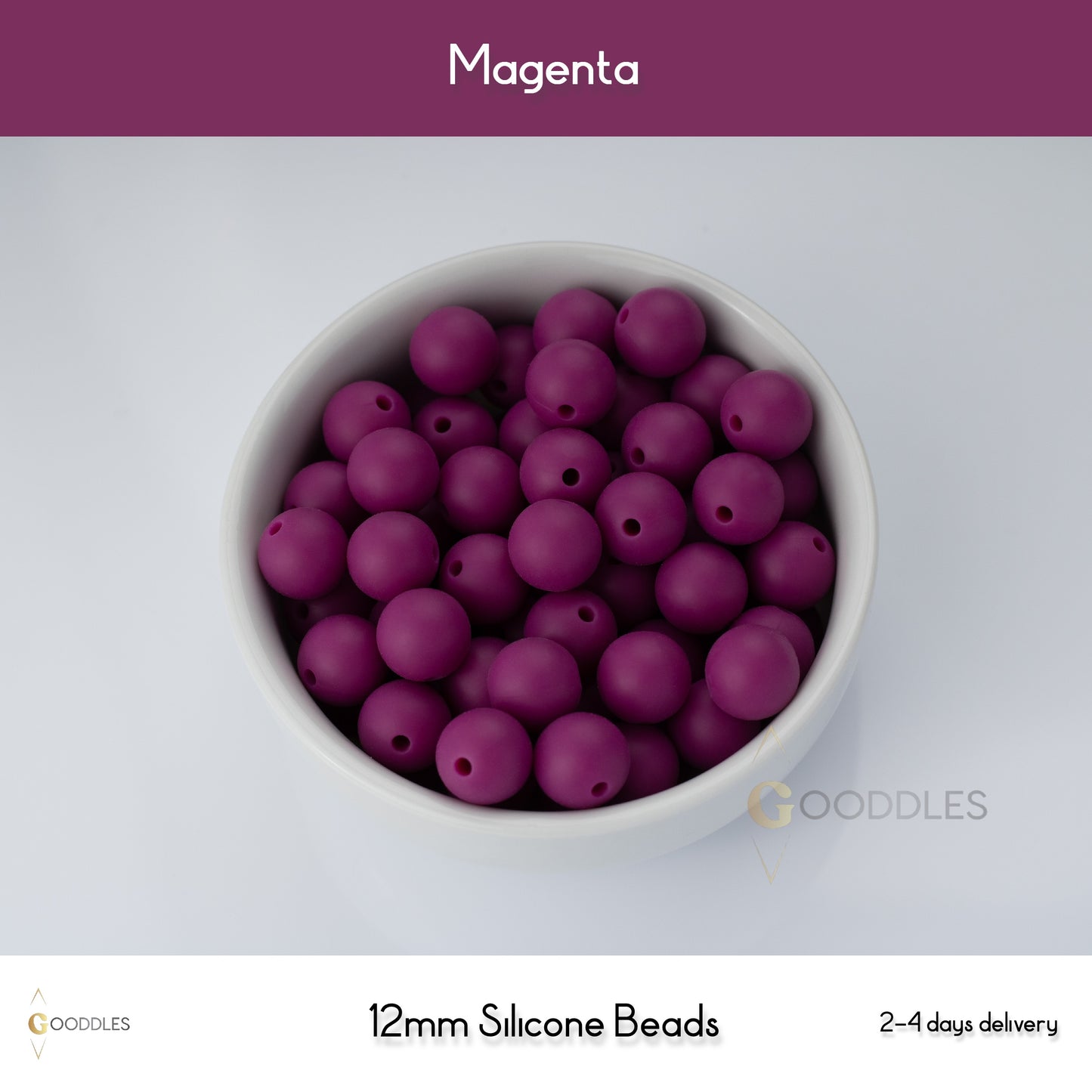 Magenta Silicone Beads Round Silicone Beads