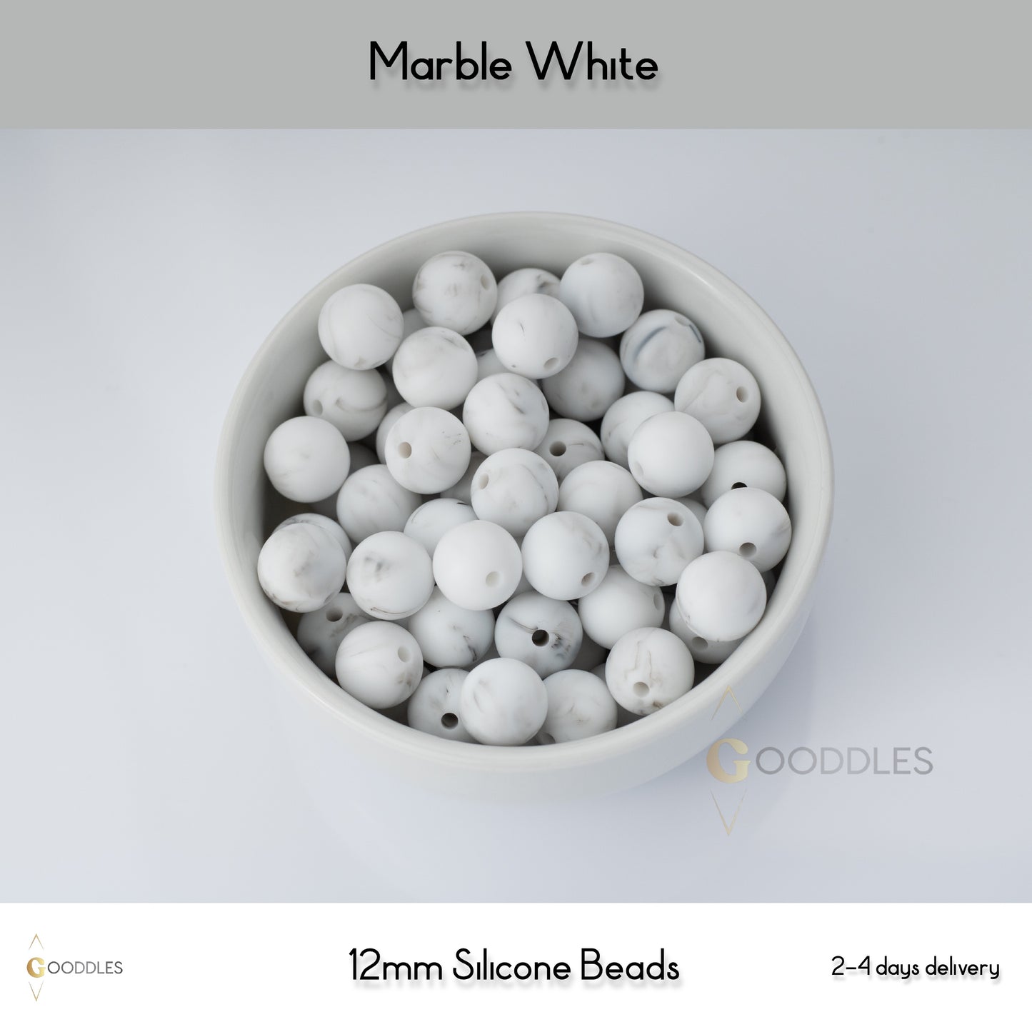 Marble White Silicone Beads Round Silicone Beads