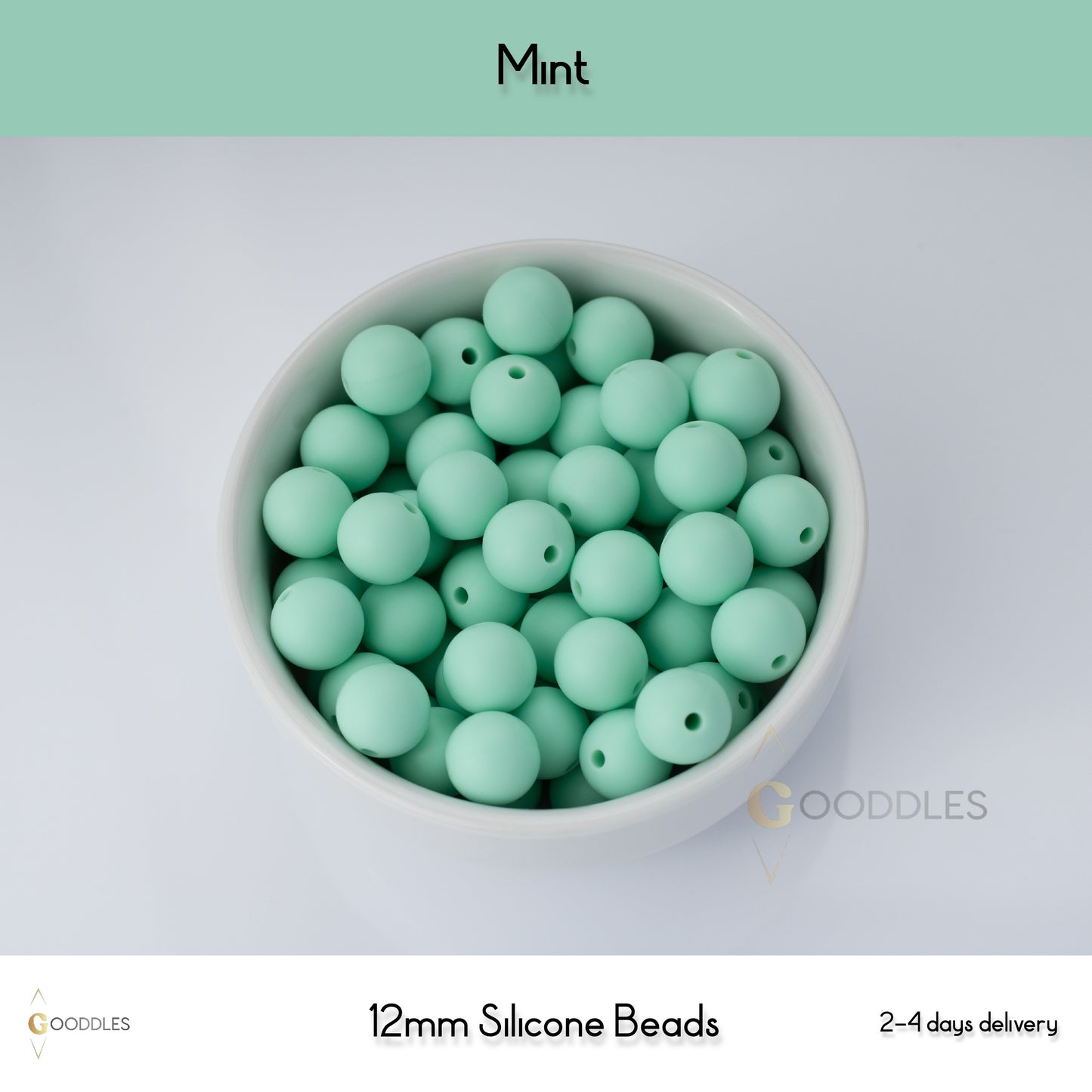 Mint Silicone Beads Round Silicone Beads