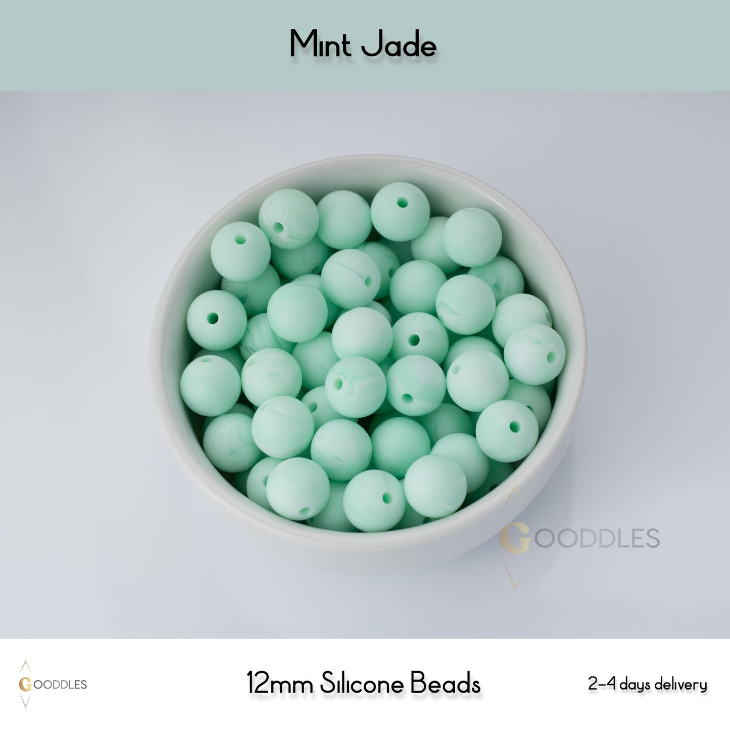 Mint Jade Silicone Beads Round Silicone Beads