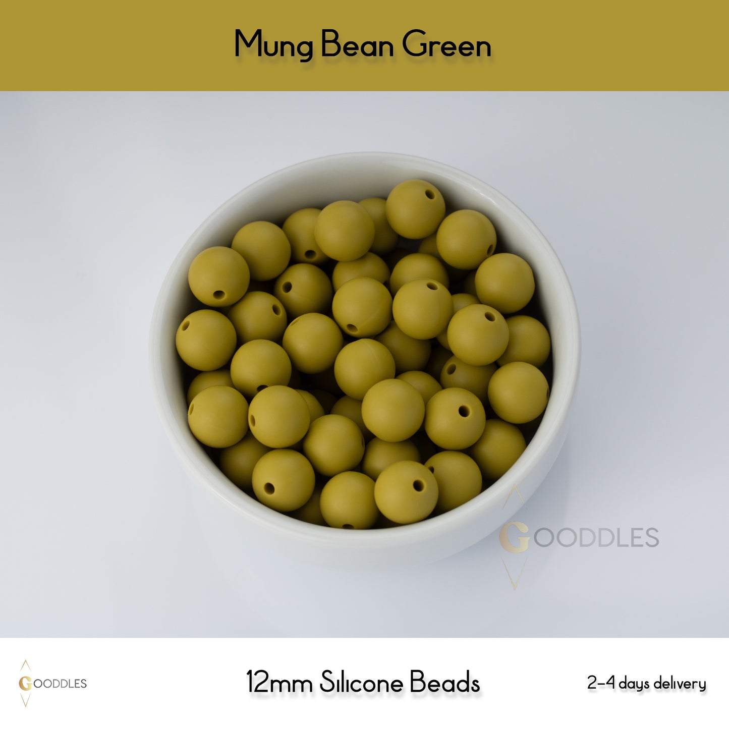 Mung Bean Green Silicone Beads Round Silicone Beads