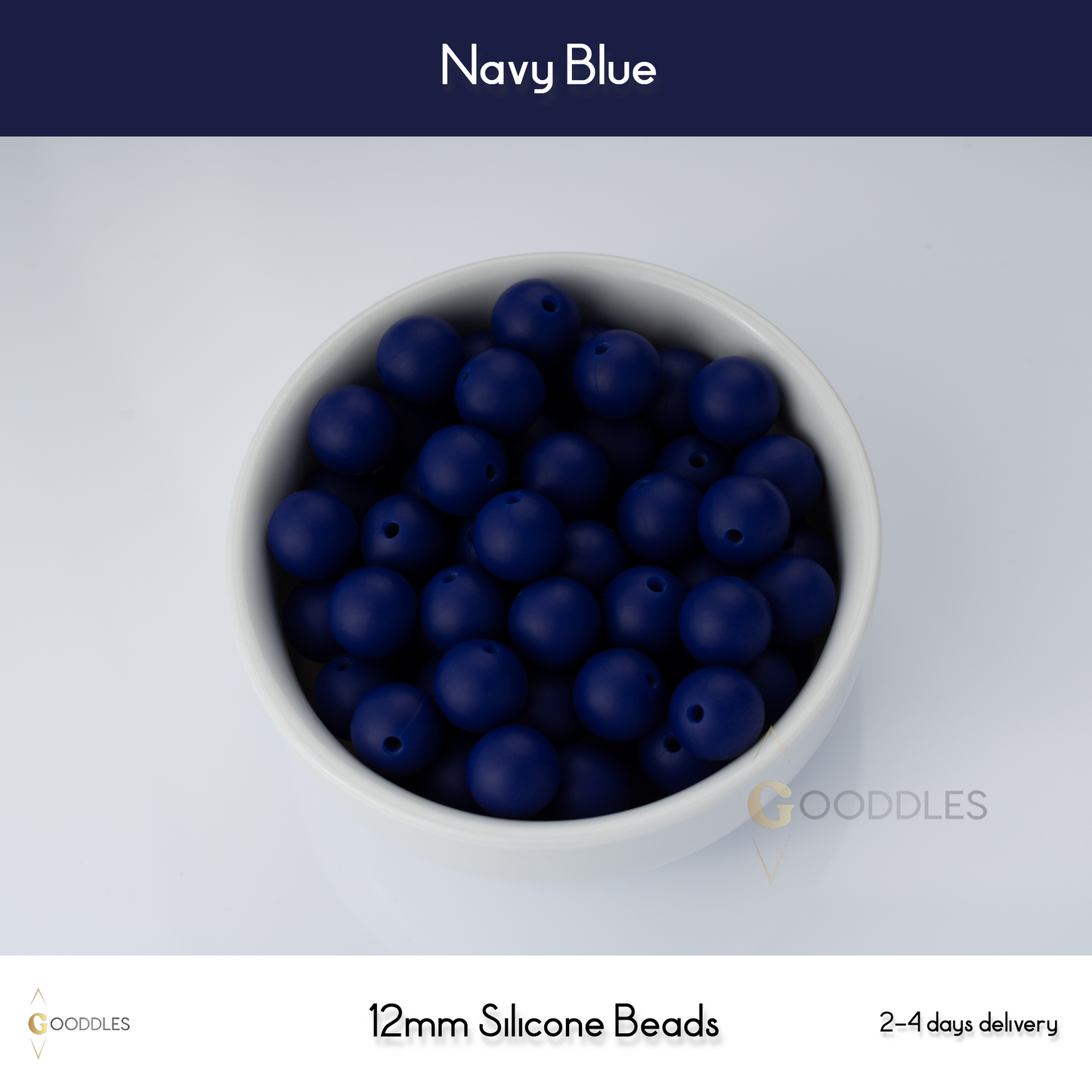 Navy Blue Silicone Beads Round Silicone Beads