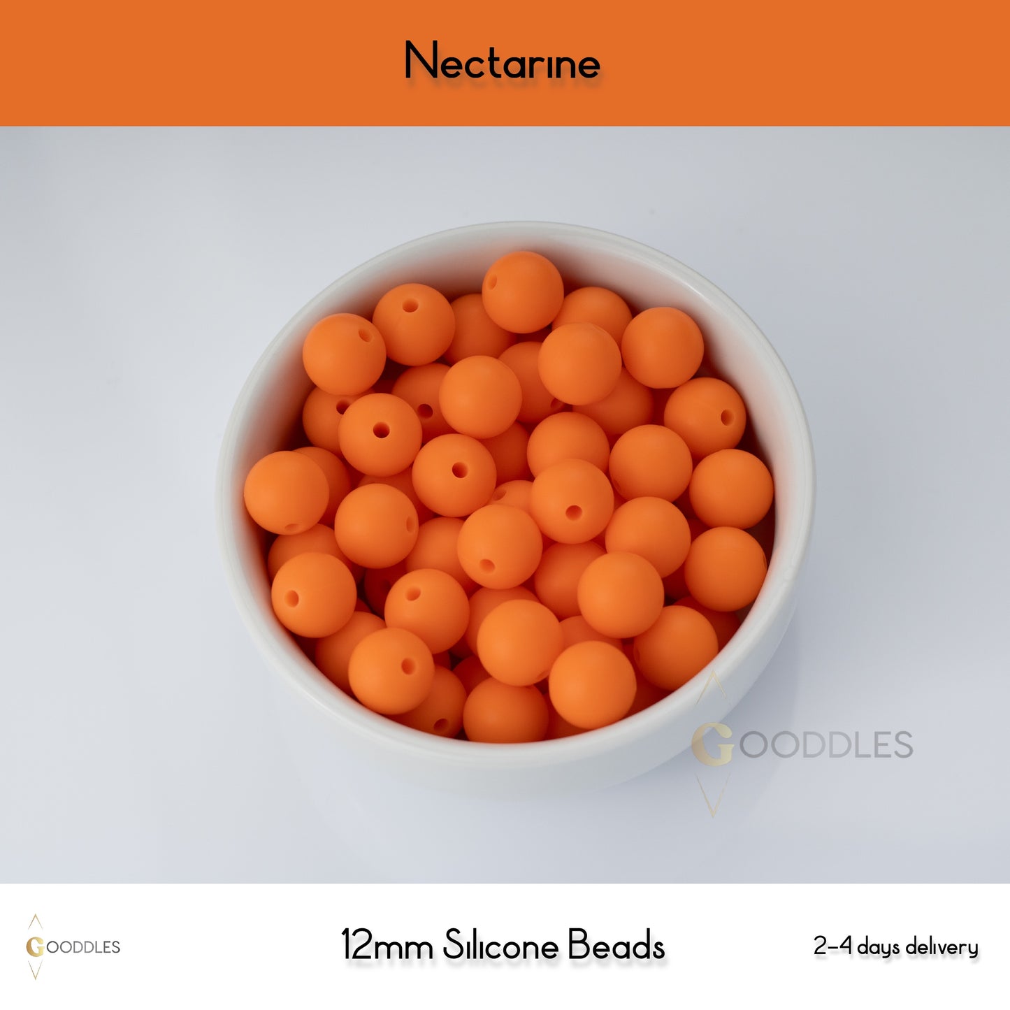 Nectarine Silicone Beads Round Silicone Beads