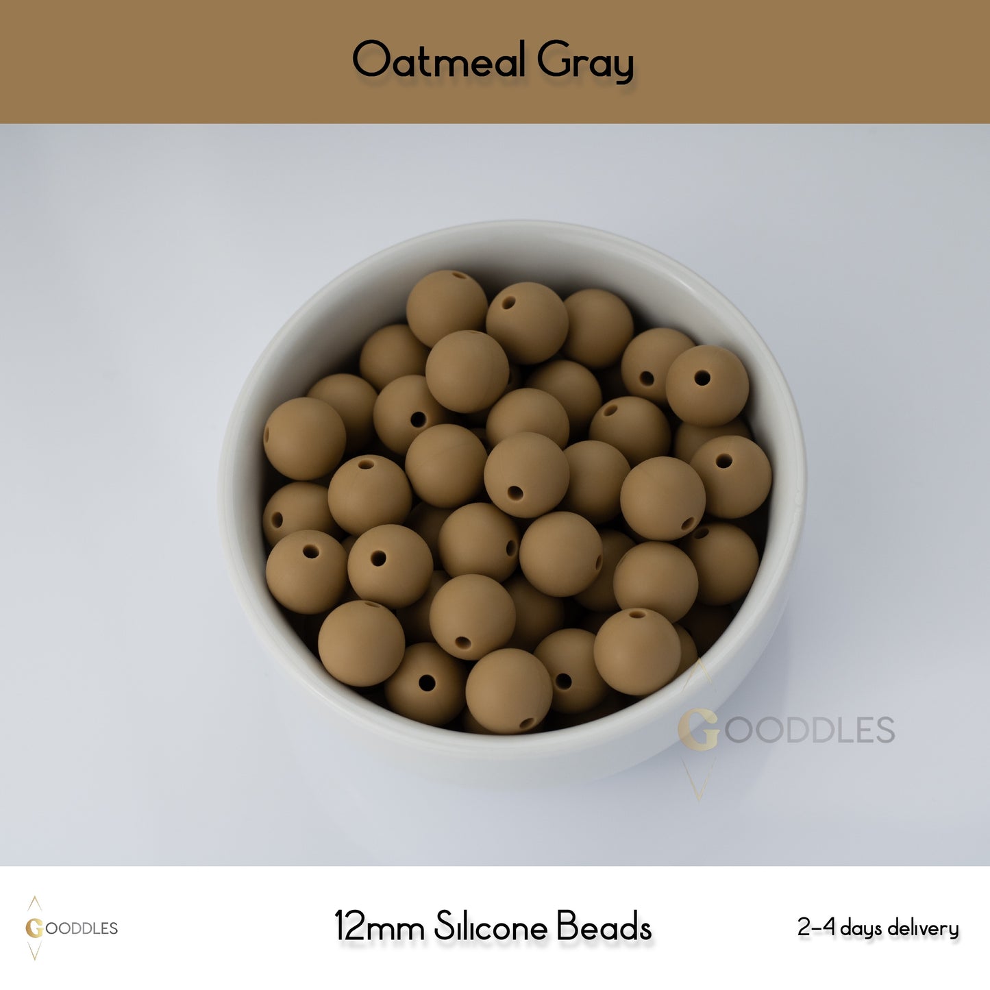 Oatmeal Gray Silicone Beads Round Silicone Beads