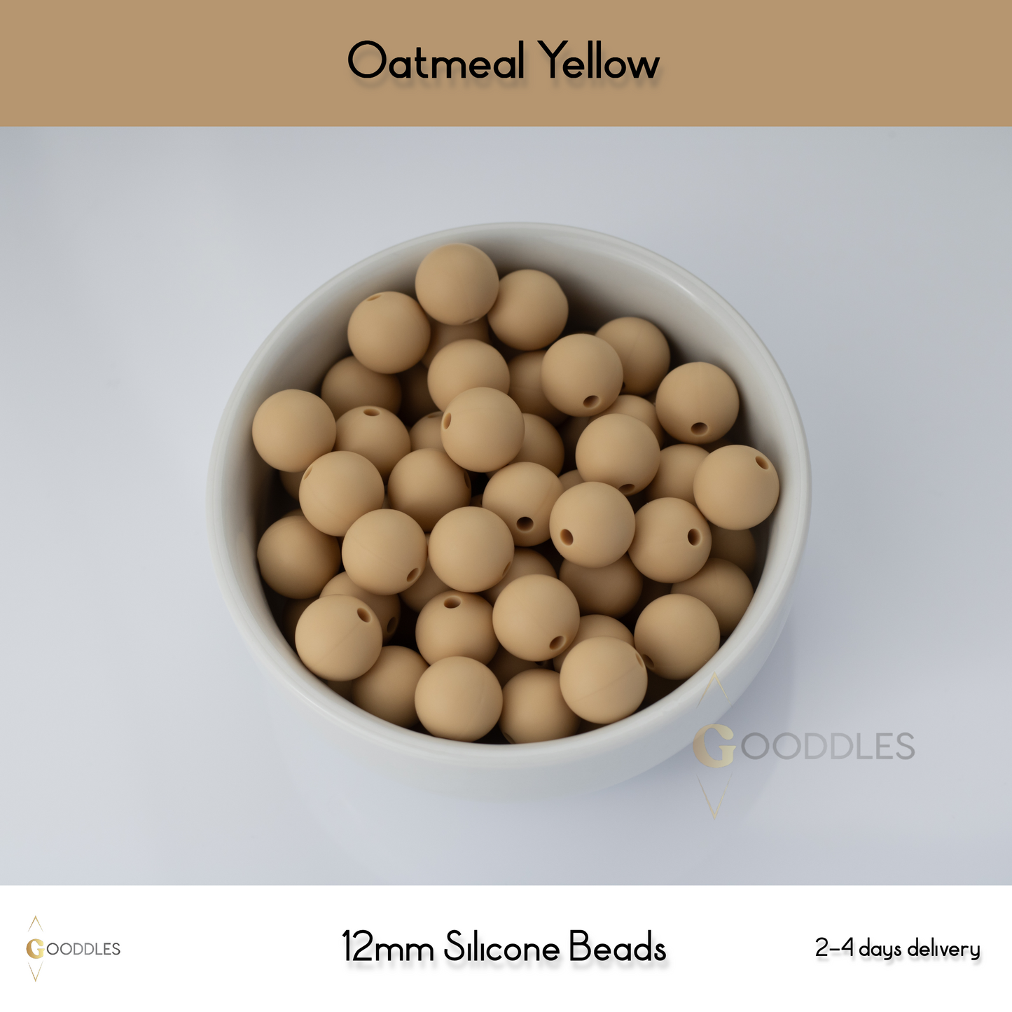 Oatmeal Yellow Silicone Beads Round Silicone Beads