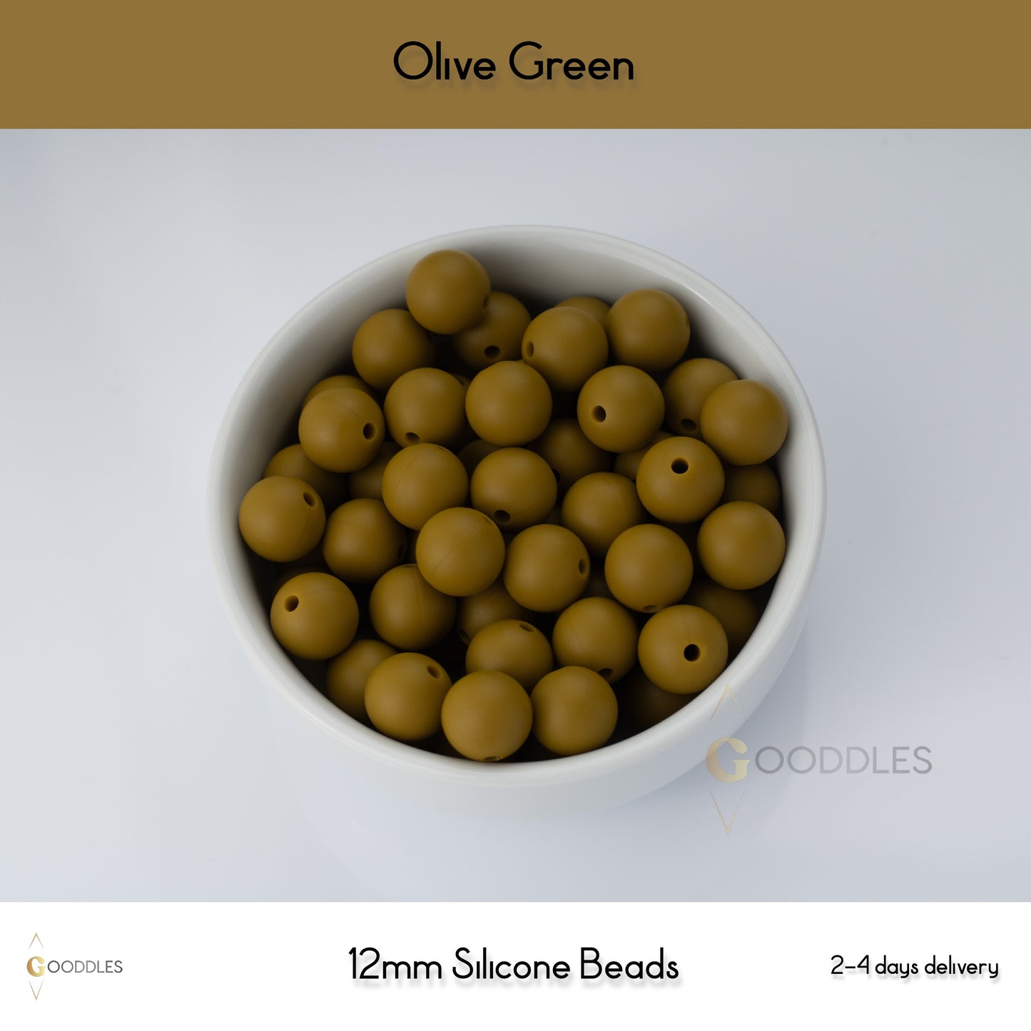 Olive Green Silicone Beads Round Silicone Beads