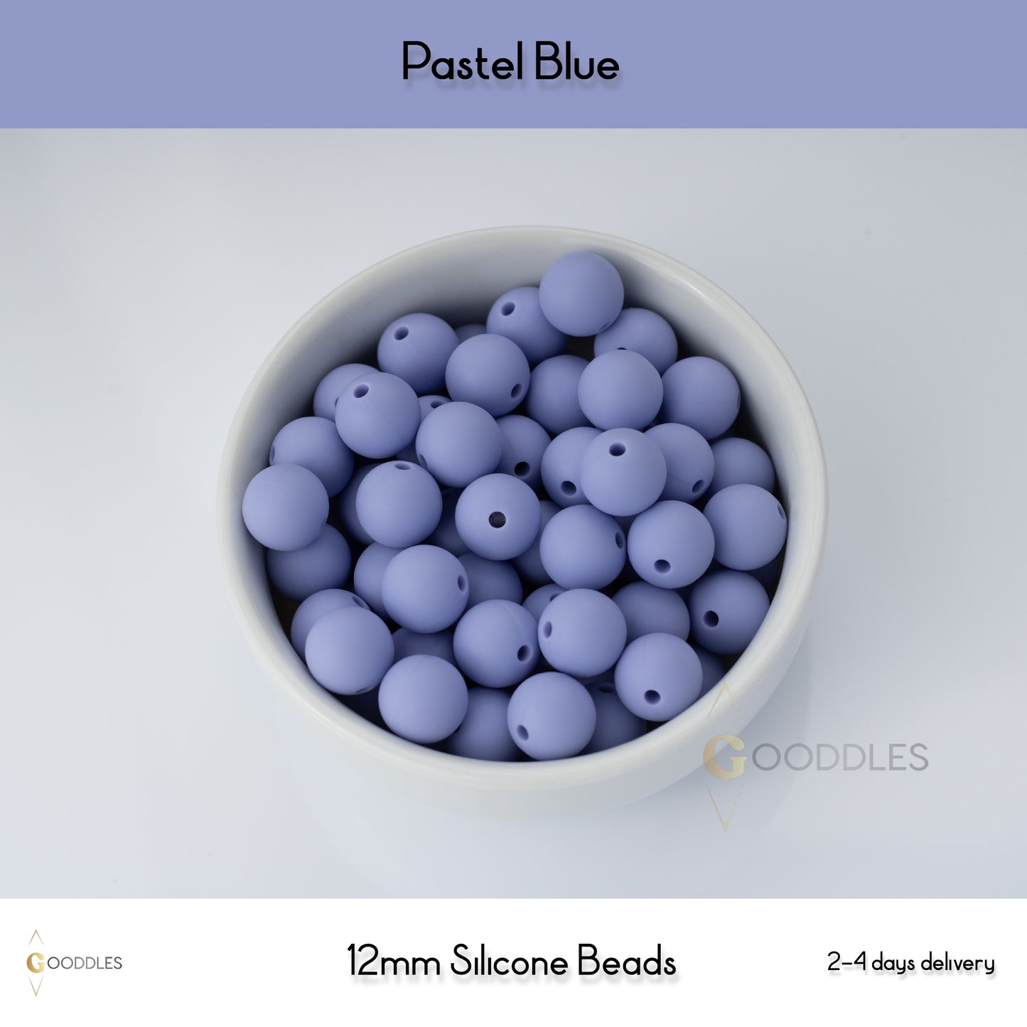 Pastel Blue Silicone Beads Round Silicone Beads