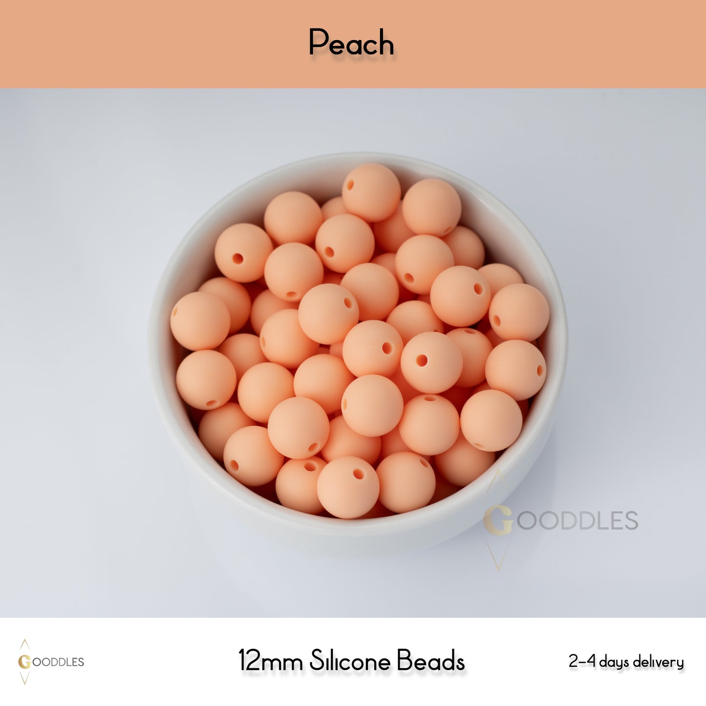 Peach Silicone Beads Round Silicone Beads