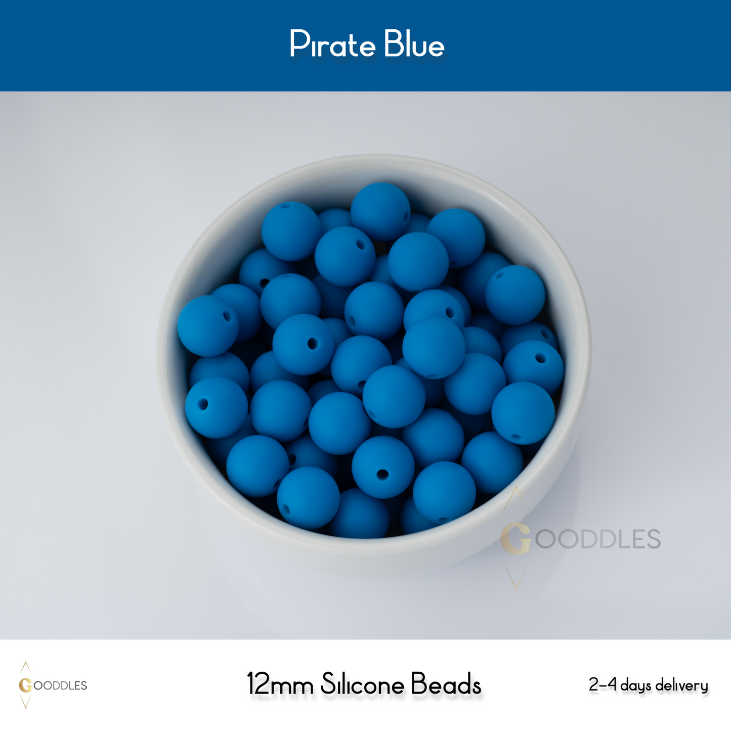 Pirate Blue Silicone Beads Round Silicone Beads