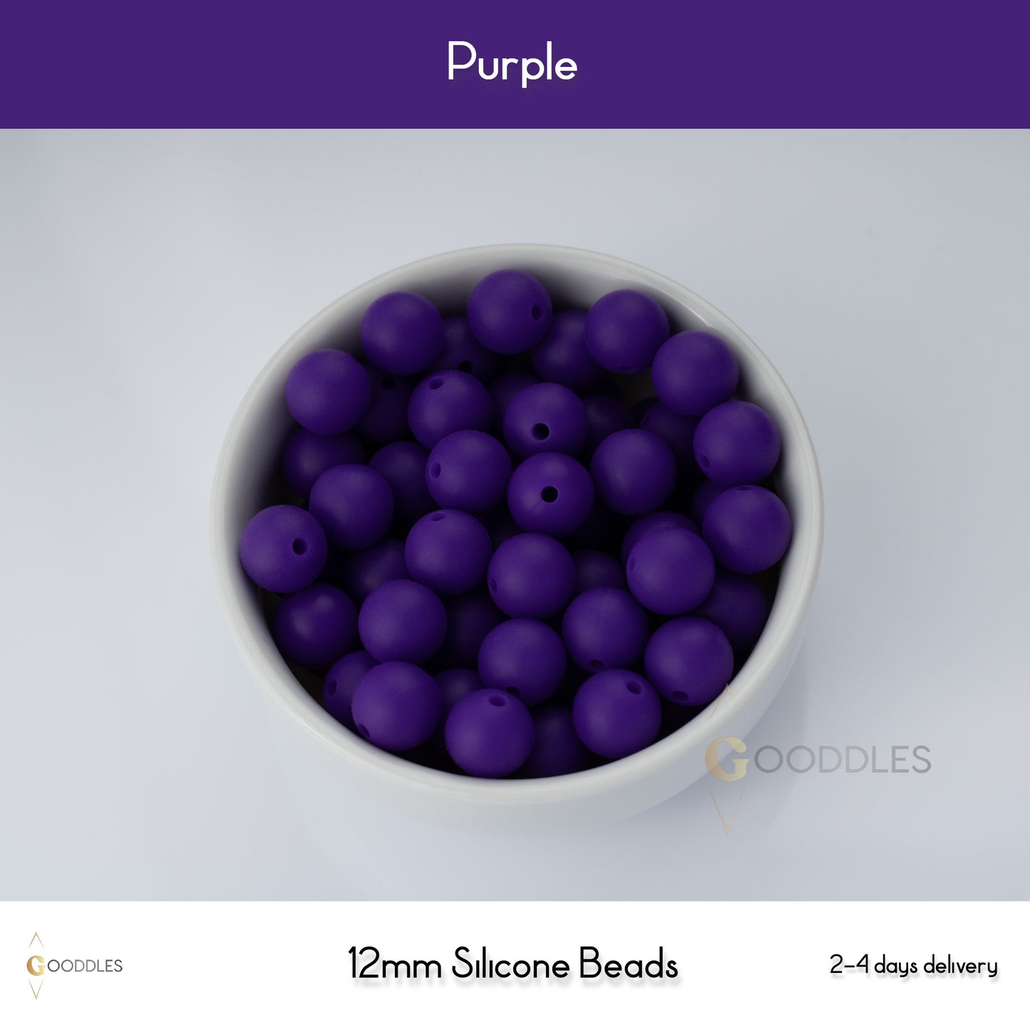 Purple Silicone Beads Round Silicone Beads