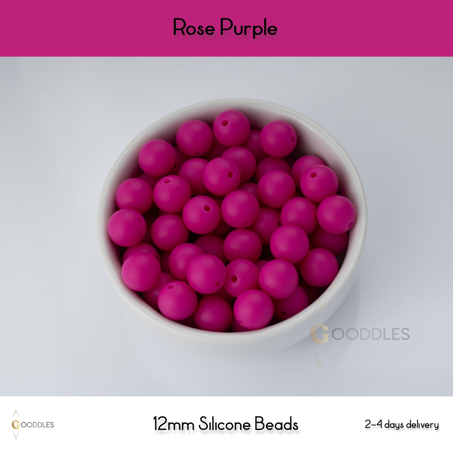 Rose Purple Silicone Beads Round Silicone Beads