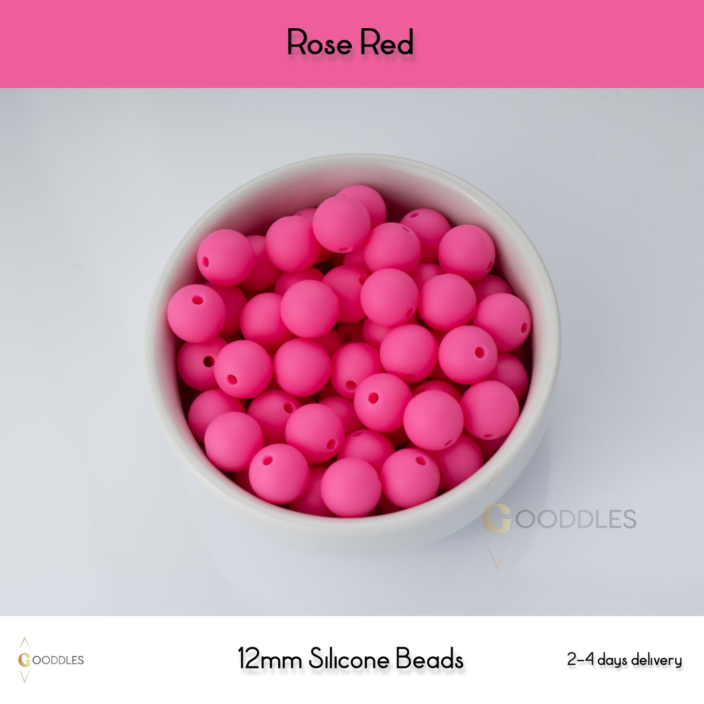 Rose Red Silicone Beads Round Silicone Beads