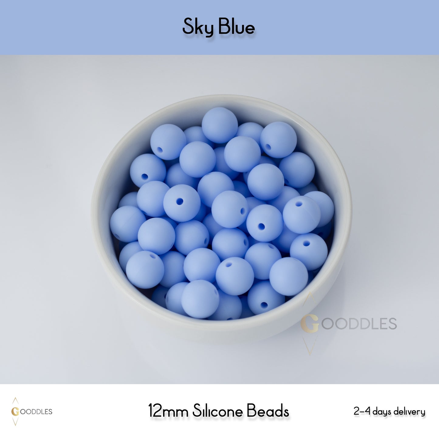 Sky Blue Silicone Beads Round Silicone Beads