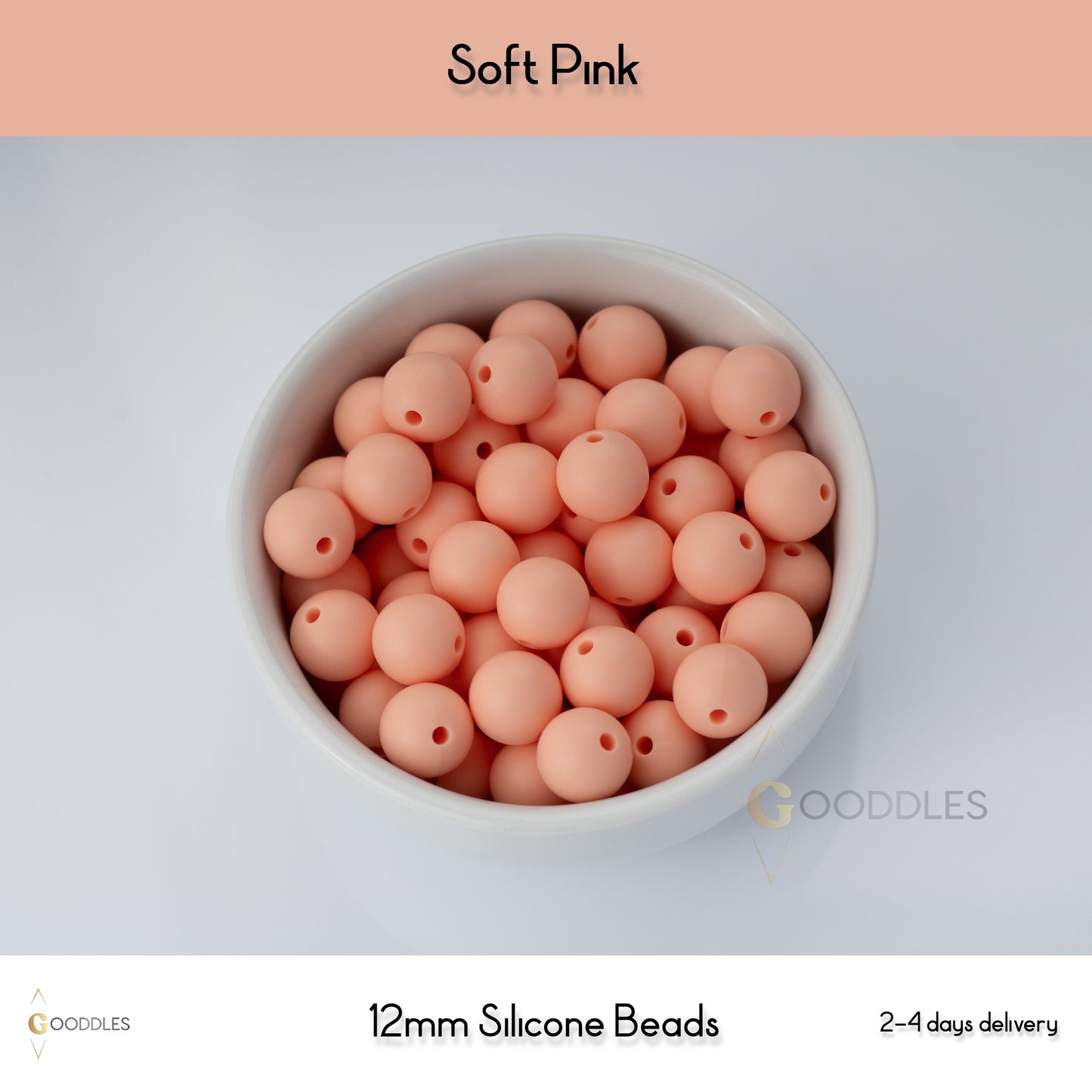 Soft Pink Silicone Beads Round Silicone Beads