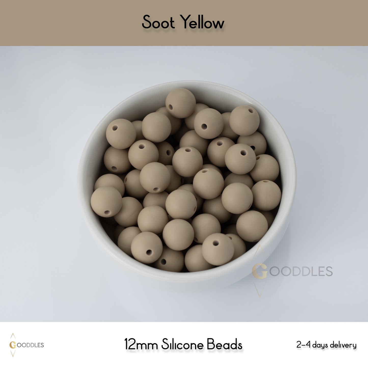 Soot Yellow Silicone Beads Round Silicone Beads