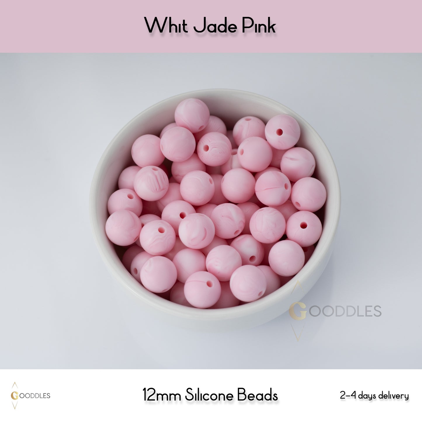 Whit Jade Pink Silicone Beads Round Silicone Beads