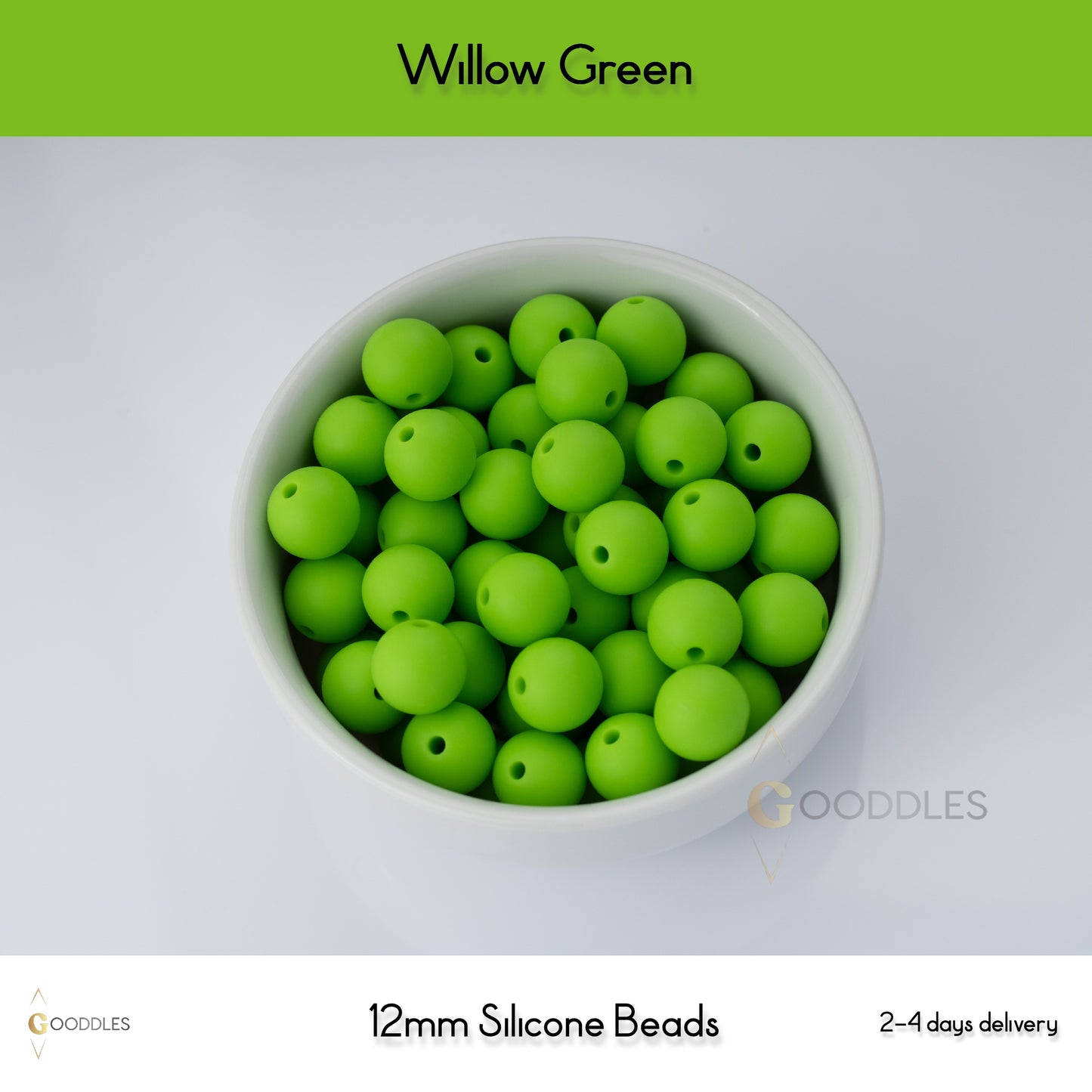 Willow Green Silicone Beads Round Silicone Beads