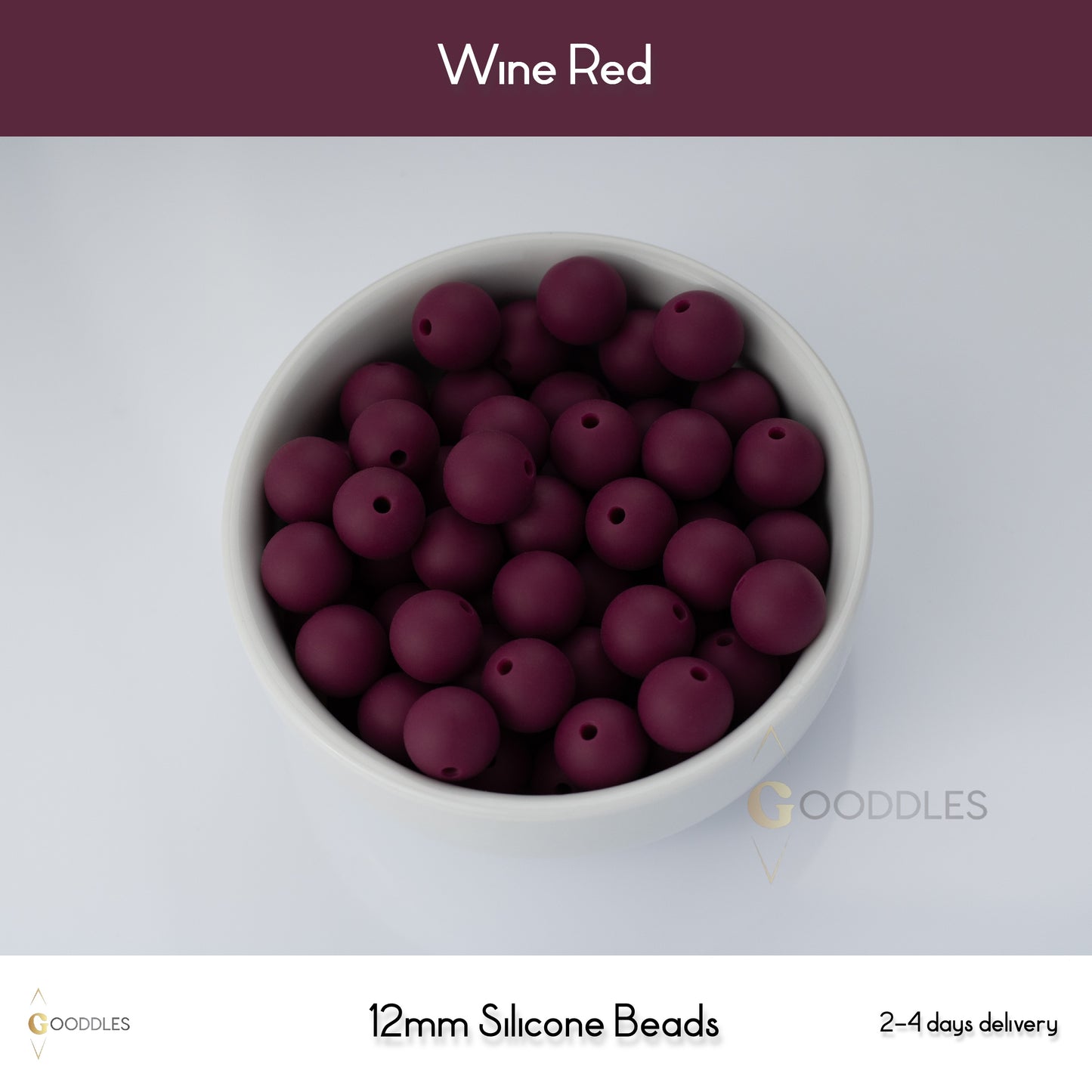 Wine Red Silicone Beads Round Silicone Beads