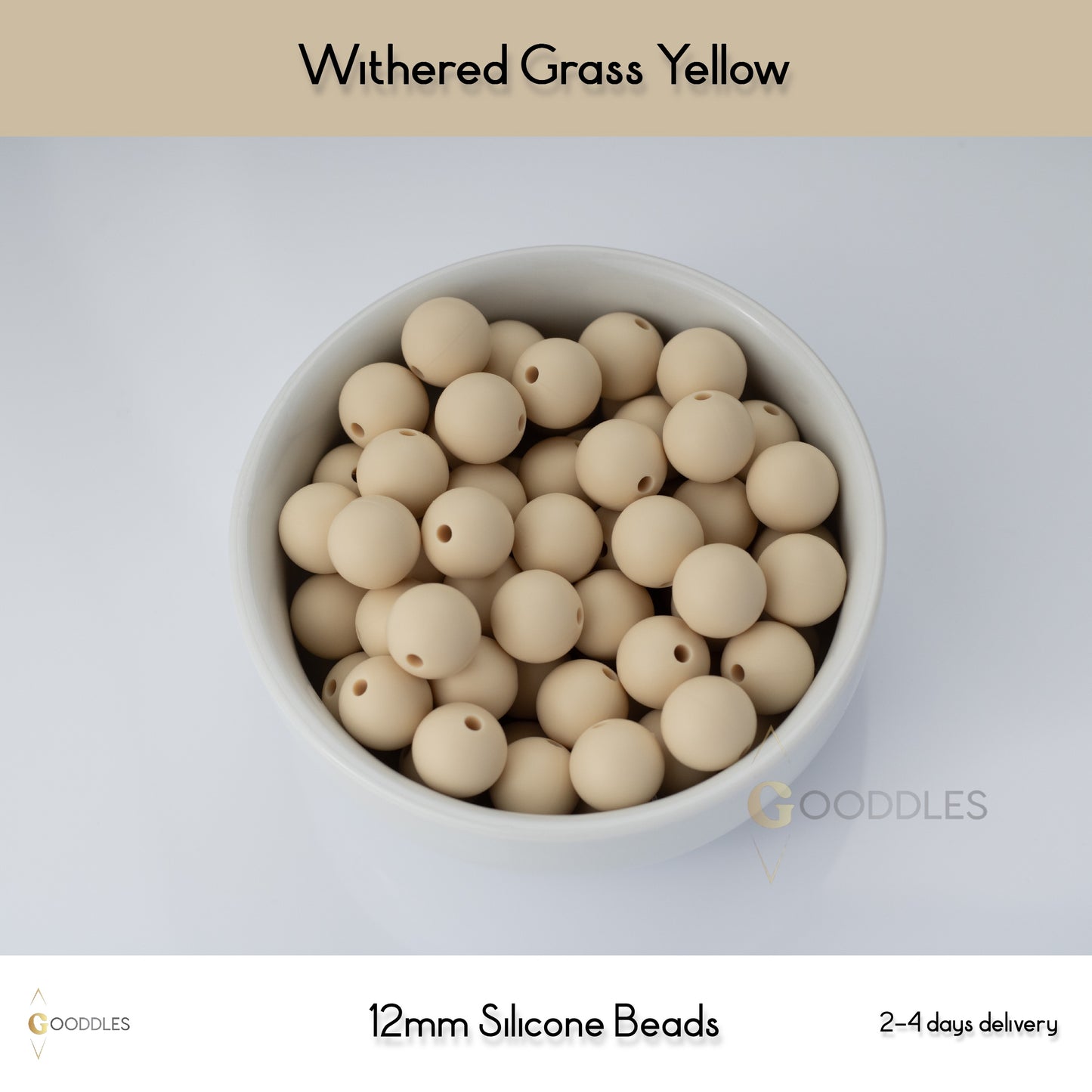 Withered Grass Yellow Silicone Beads Round Silicone Beads