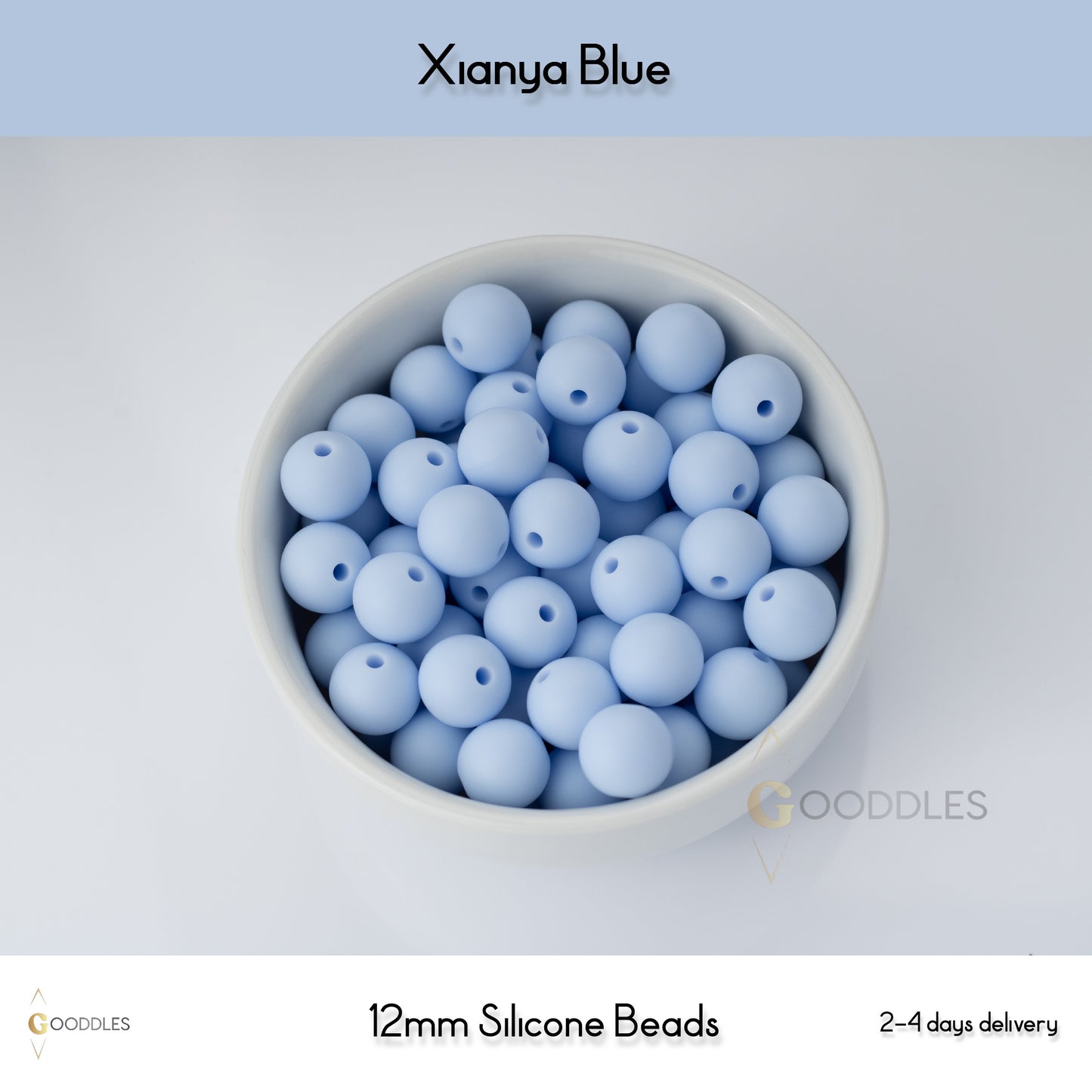 Xianya Blue Silicone Beads Round Silicone Beads