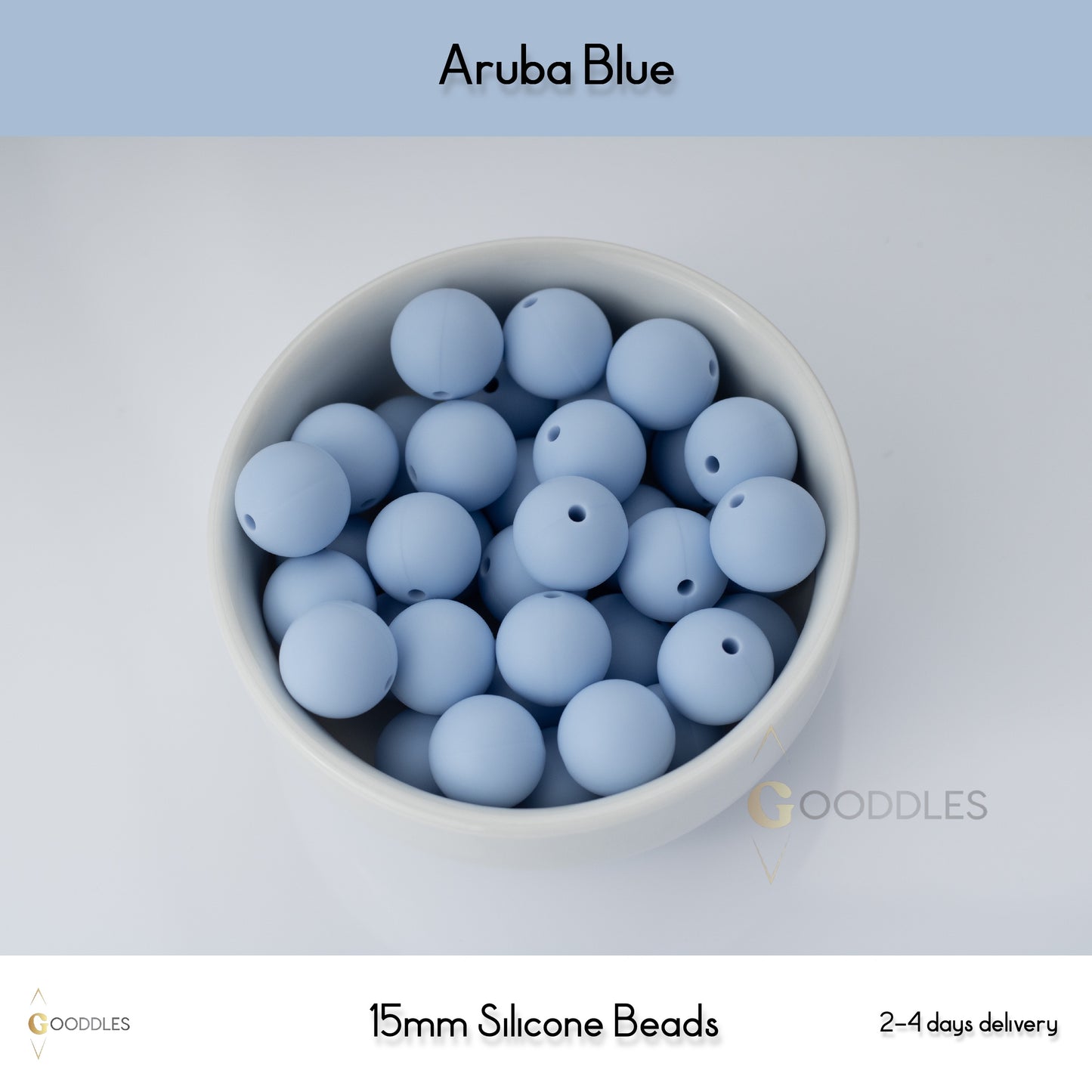 Aruba Blue Silicone Beads Round Silicone Beads